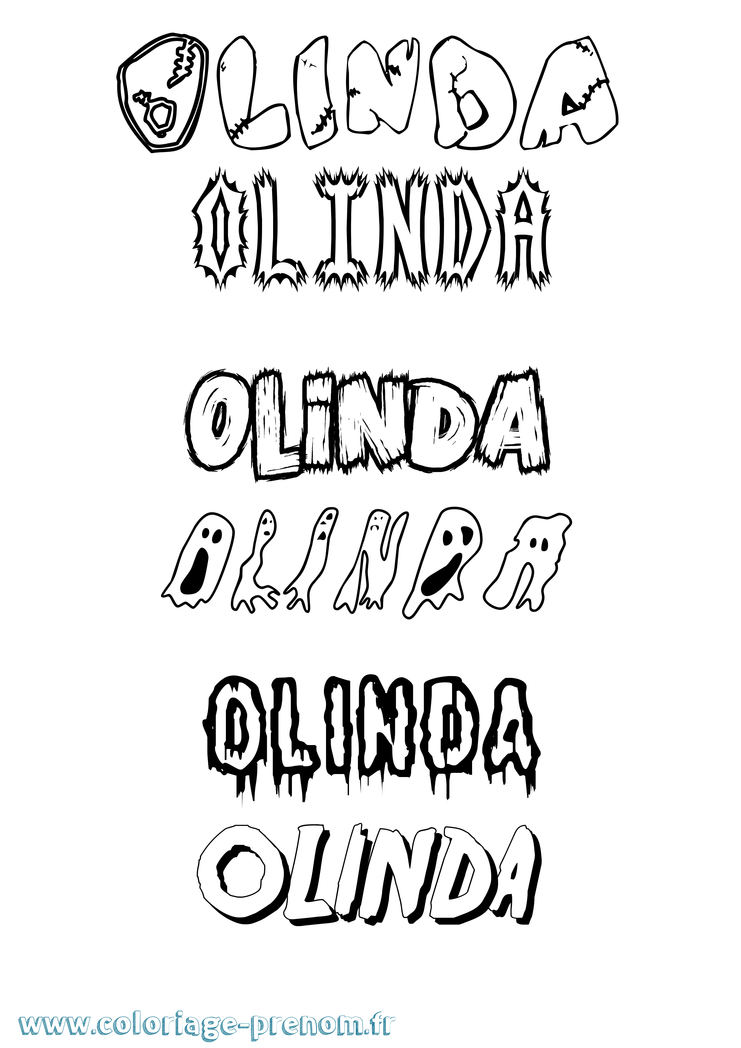 Coloriage Olinda Frisson Coloriage prénom Olinda Frisson