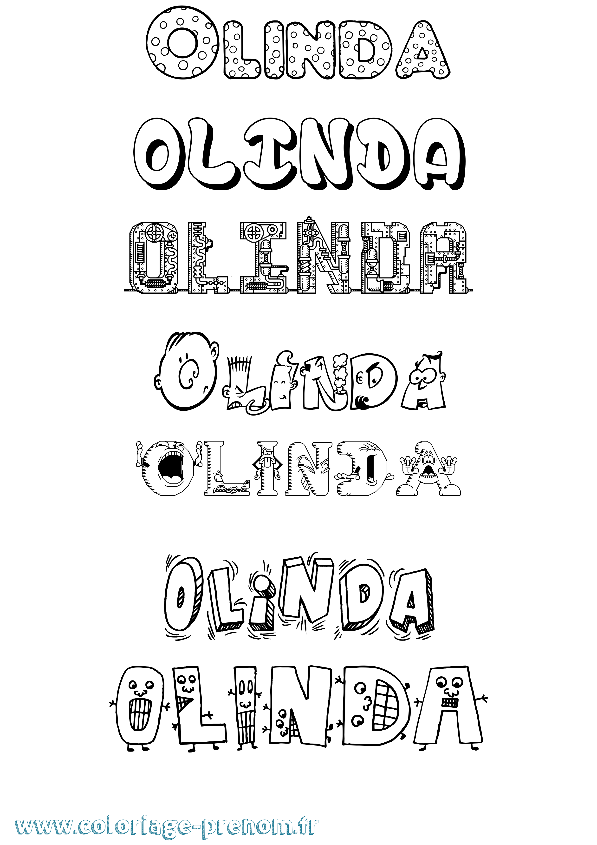 Coloriage Olinda Fun Coloriage prénom Olinda Fun