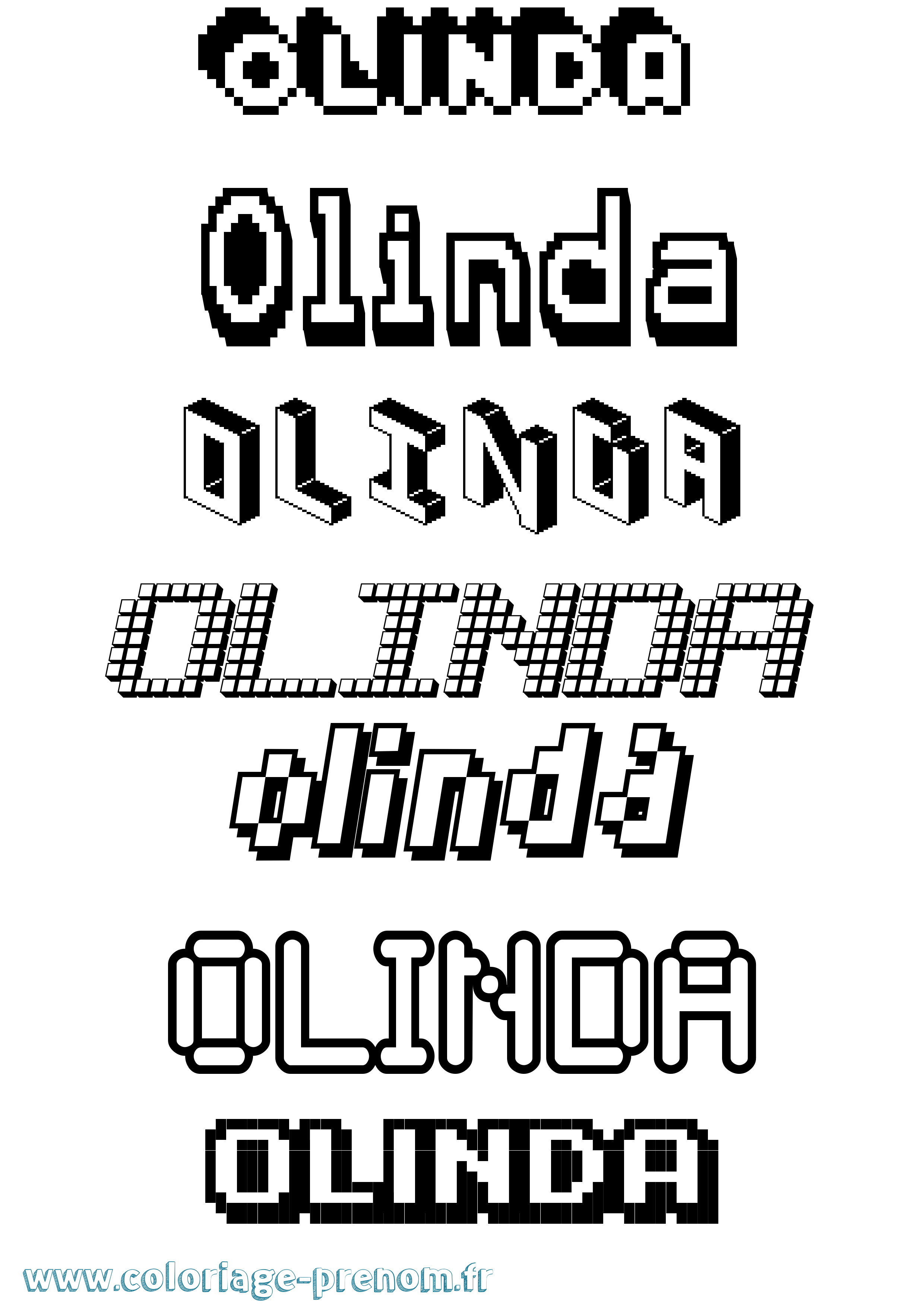 Coloriage Olinda Pixel Coloriage prénom Olinda Pixel