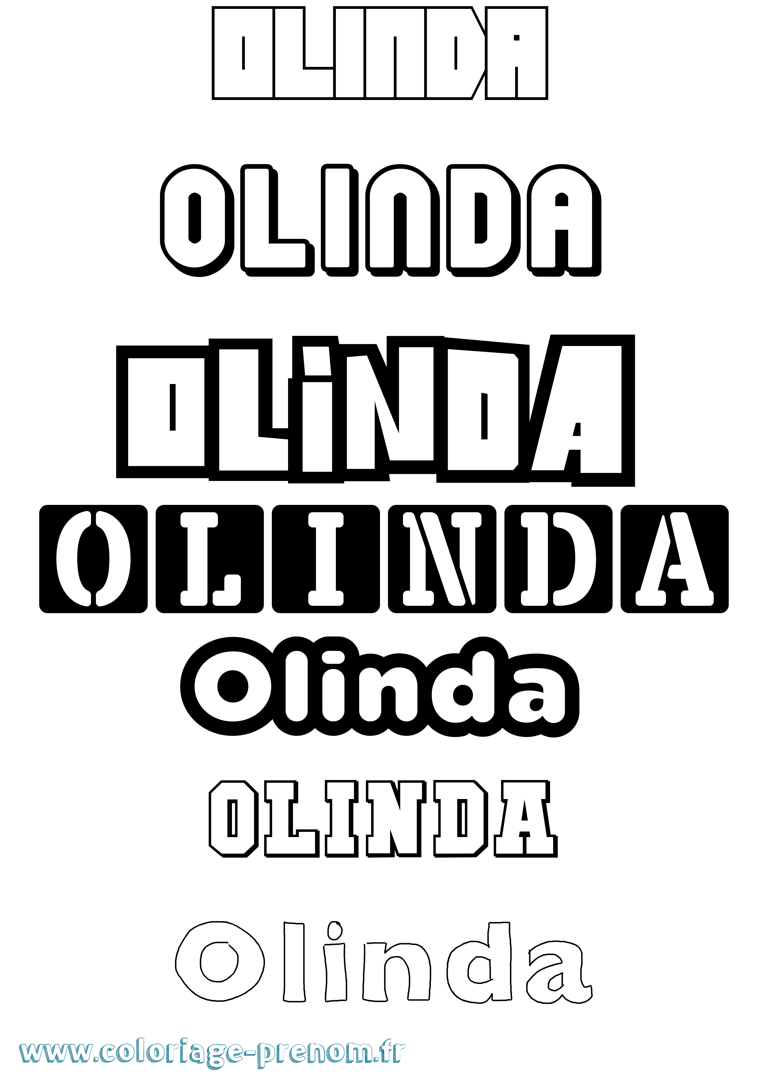 Coloriage Olinda Simple Coloriage prénom Olinda Simple
