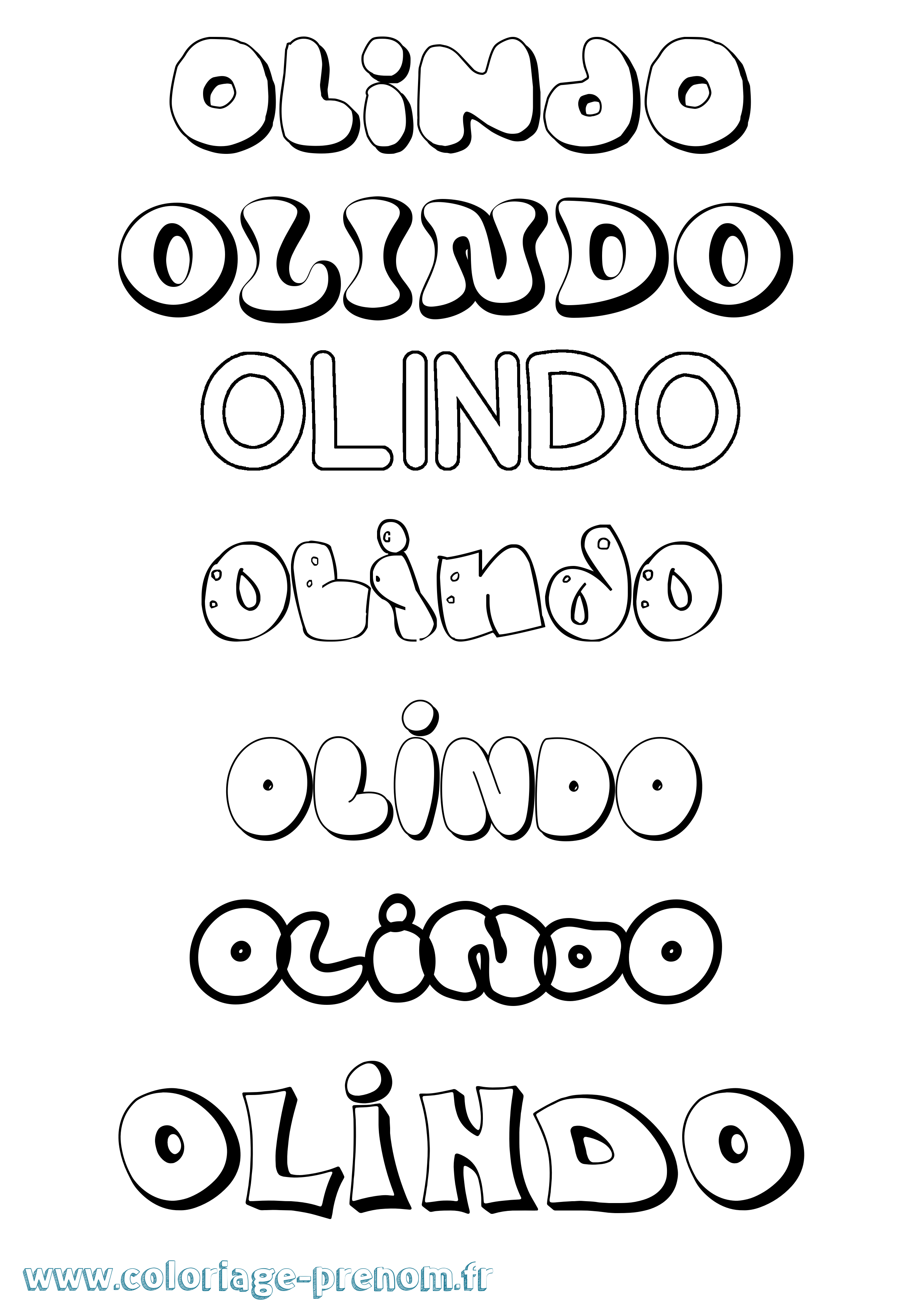 Coloriage Olindo Bubble Coloriage prénom Olindo Bubble
