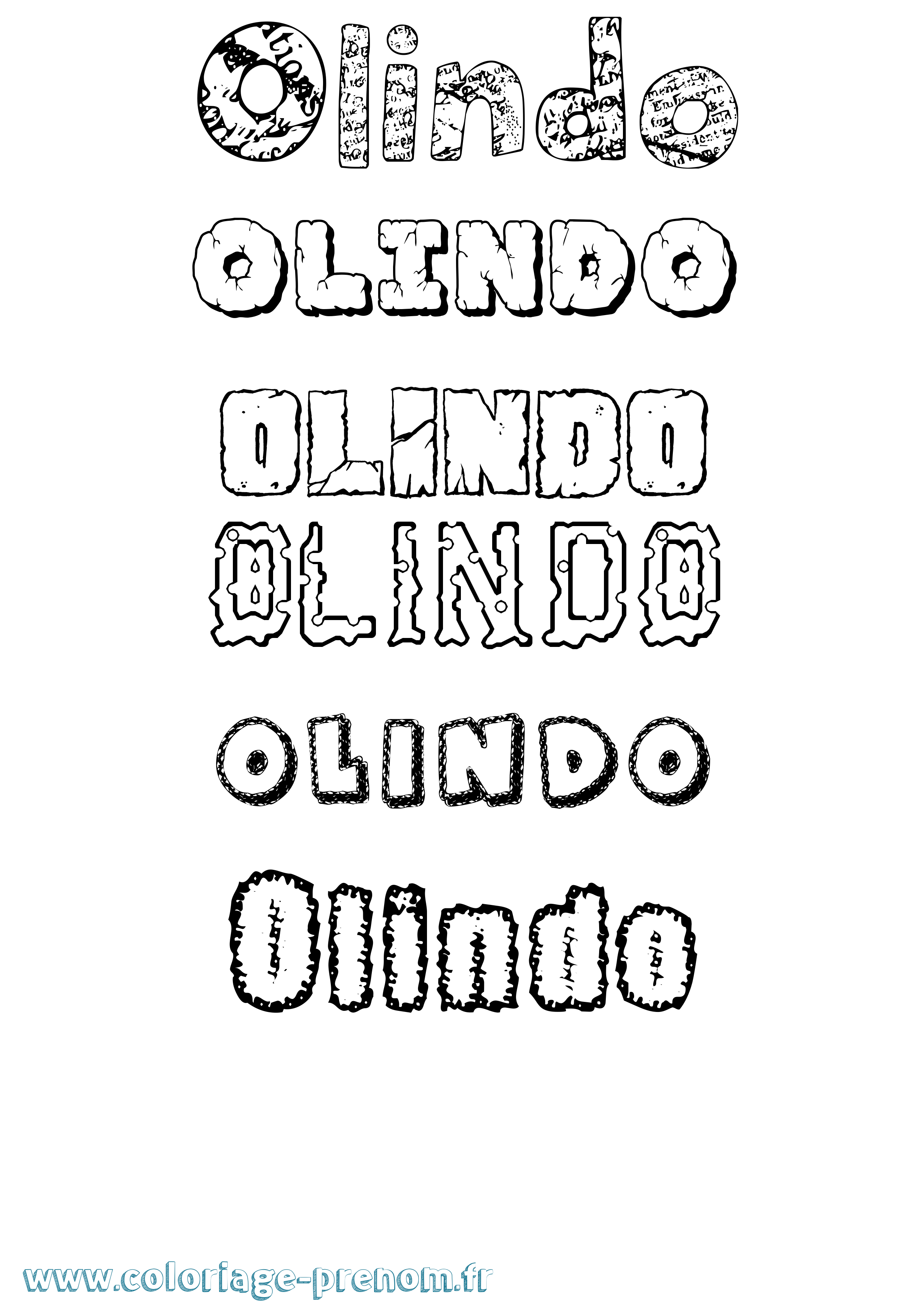 Coloriage Olindo Destructuré Coloriage prénom Olindo Destructuré