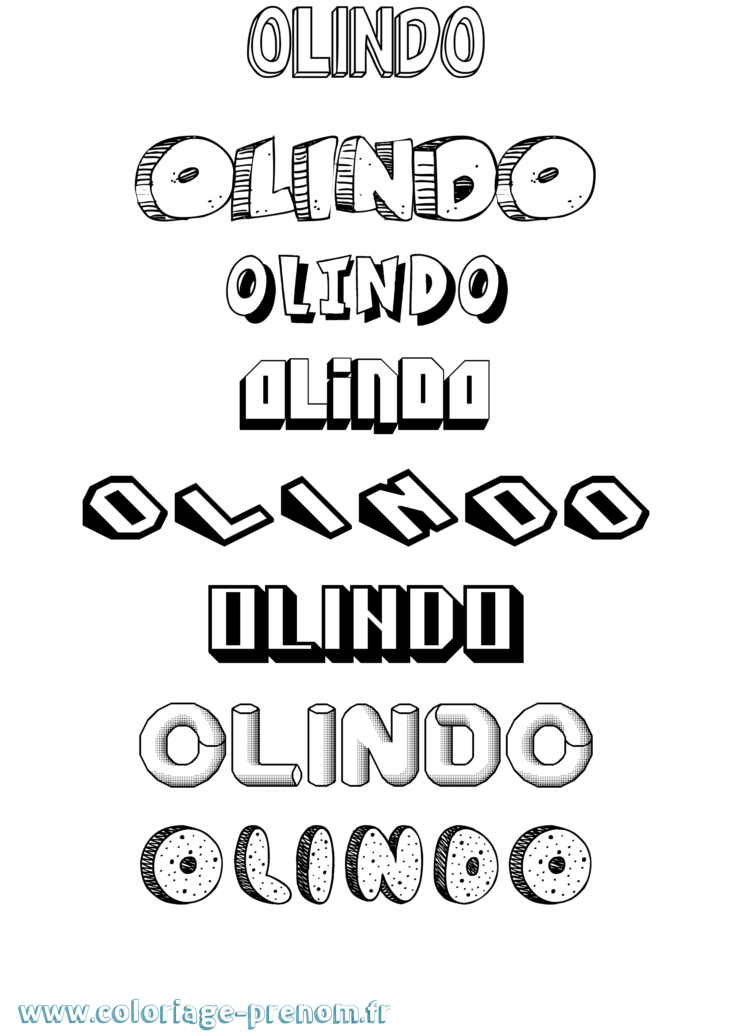 Coloriage Olindo Effet 3D Coloriage prénom Olindo Effet 3D