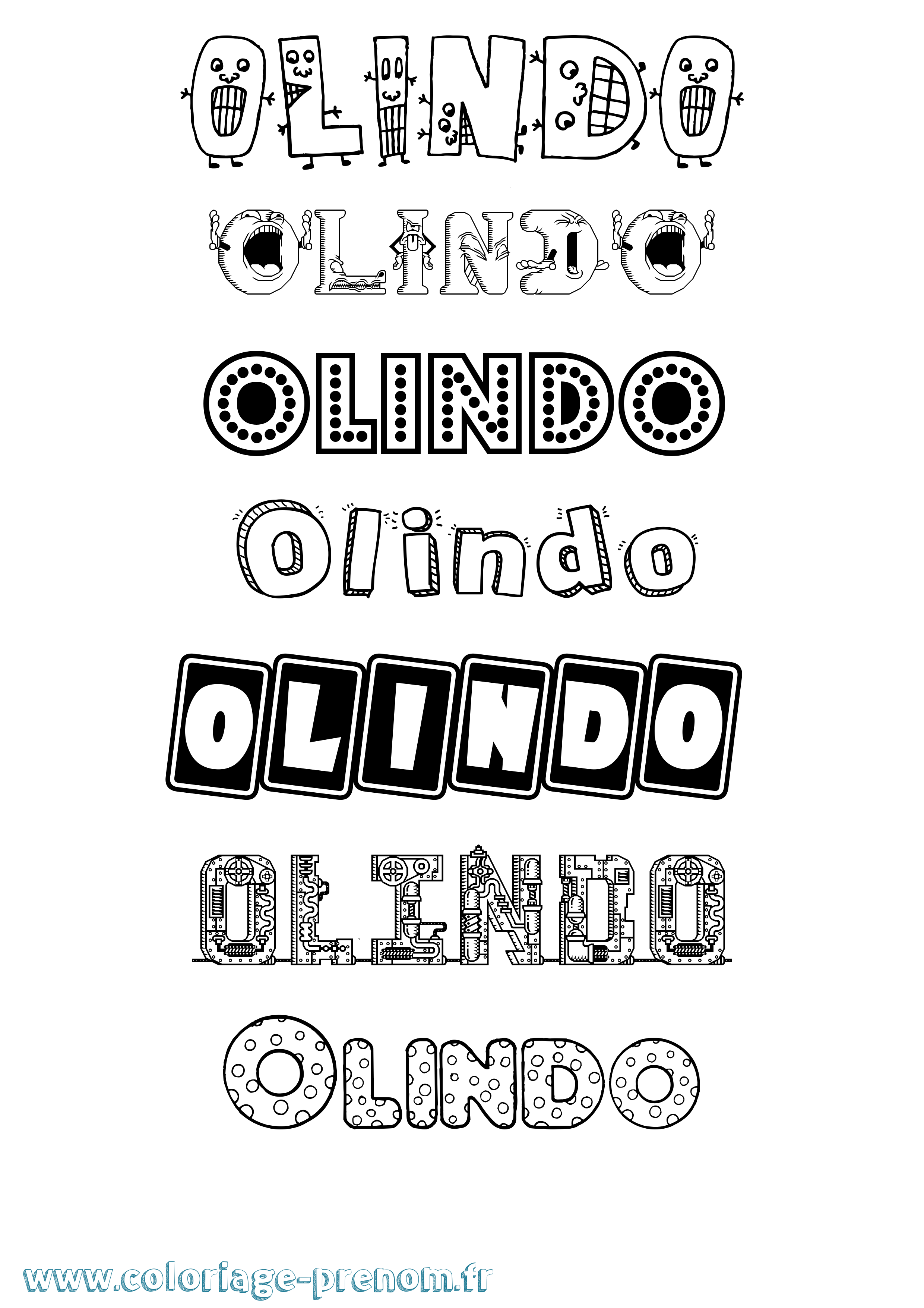 Coloriage Olindo Fun Coloriage prénom Olindo Fun