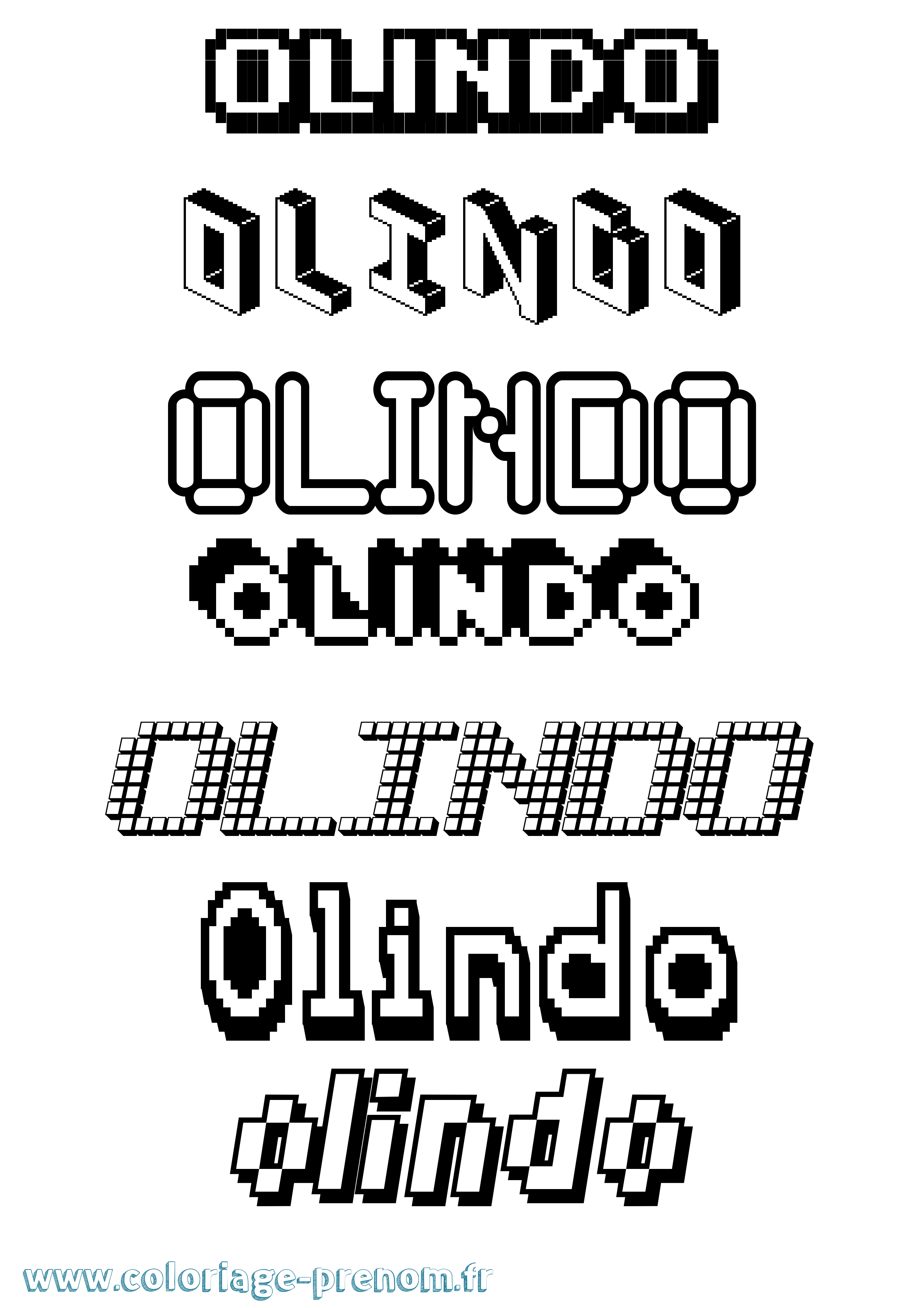 Coloriage Olindo Pixel Coloriage prénom Olindo Pixel