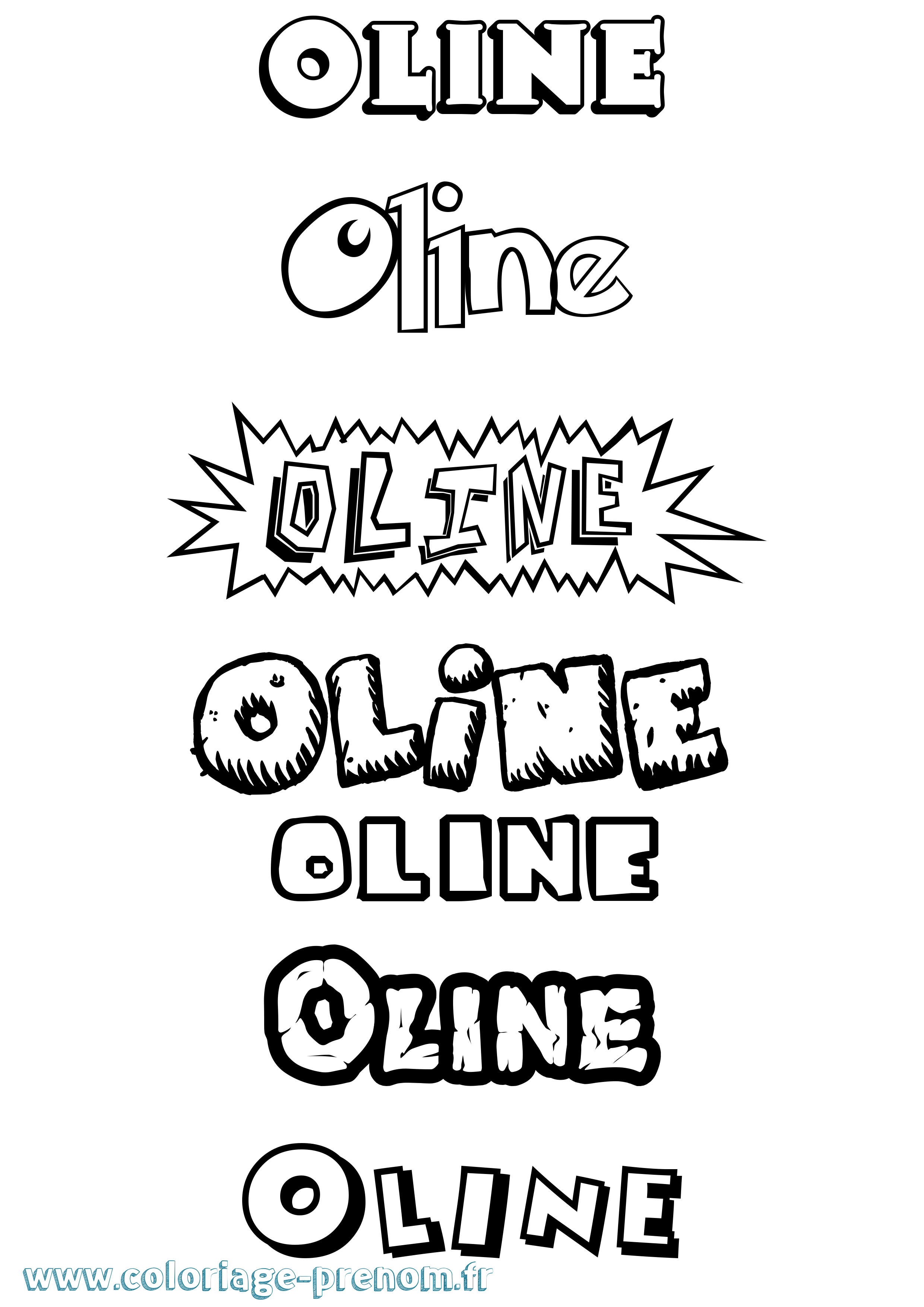 Coloriage prénom Oline Dessin Animé