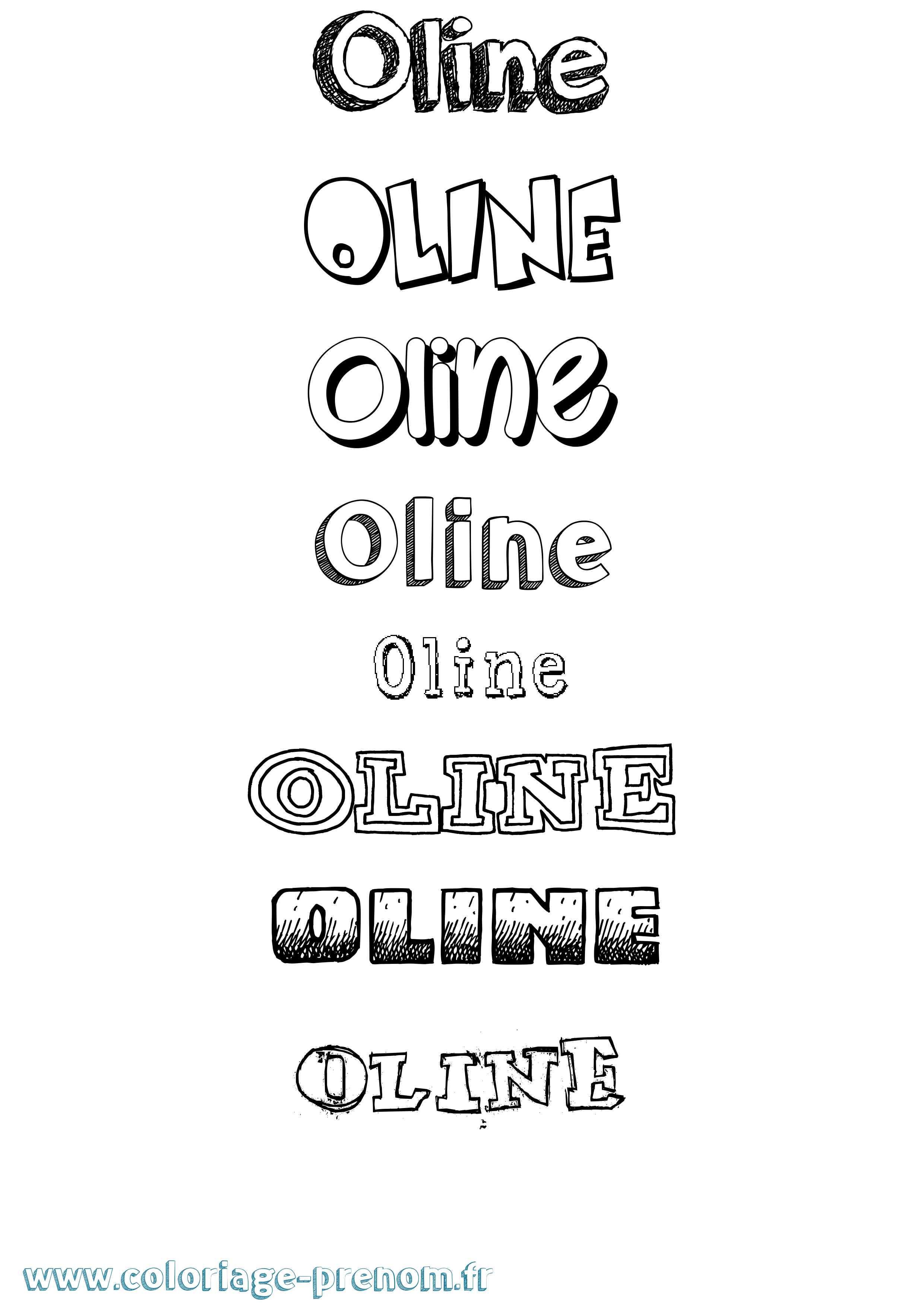 Coloriage Oline Dessiné Coloriage prénom Oline Dessiné