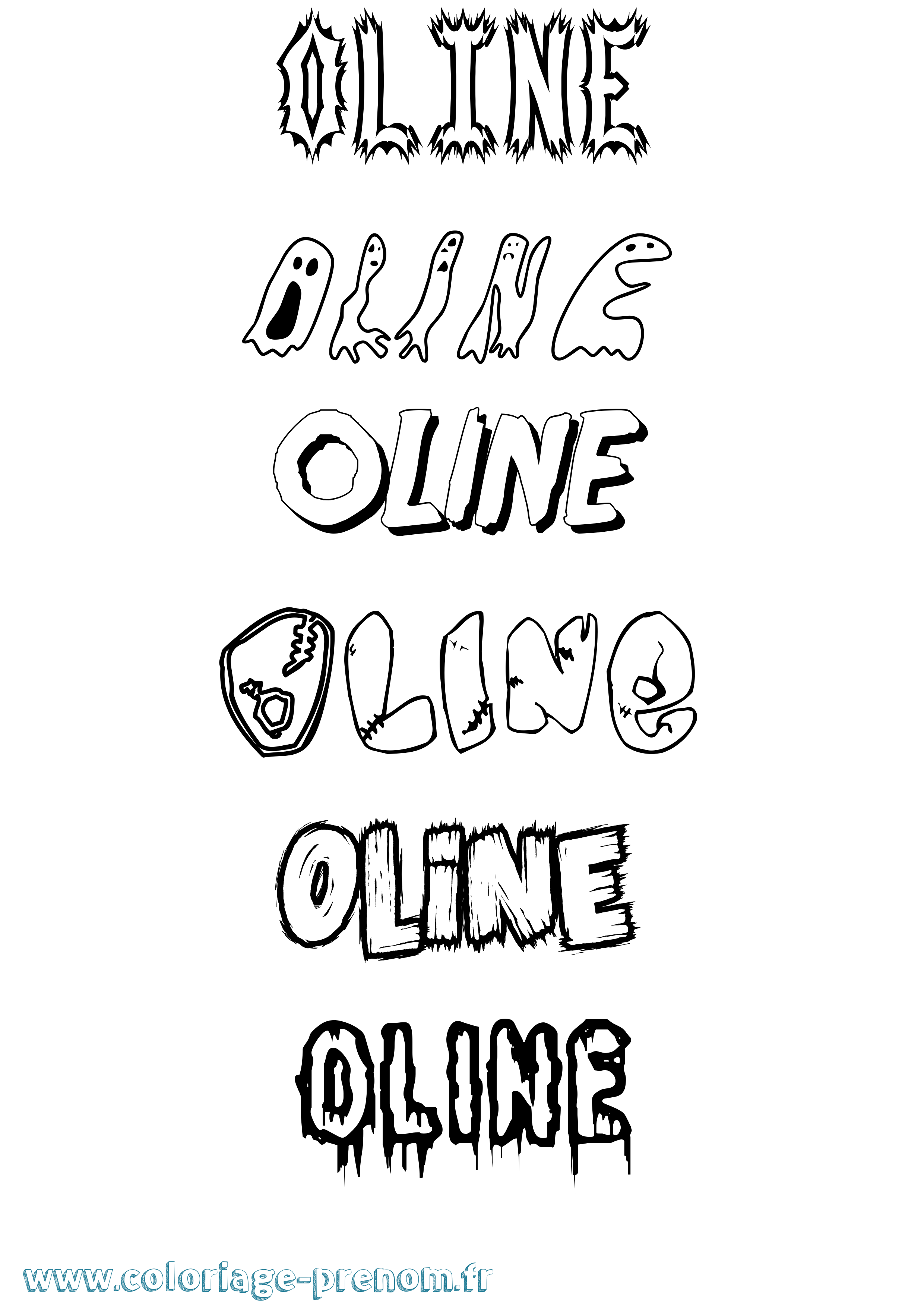 Coloriage Oline Frisson Coloriage prénom Oline Frisson