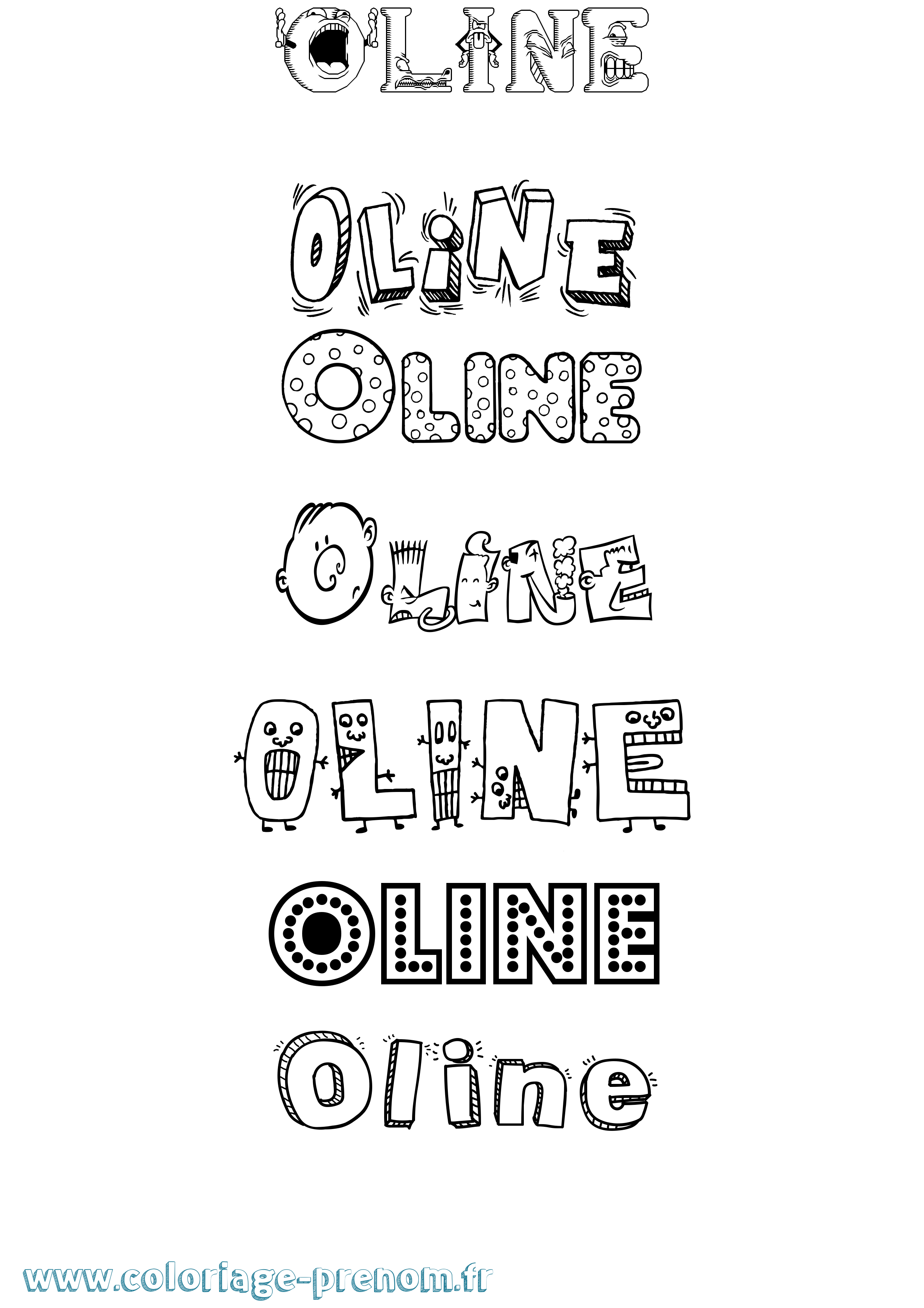 Coloriage prénom Oline Fun