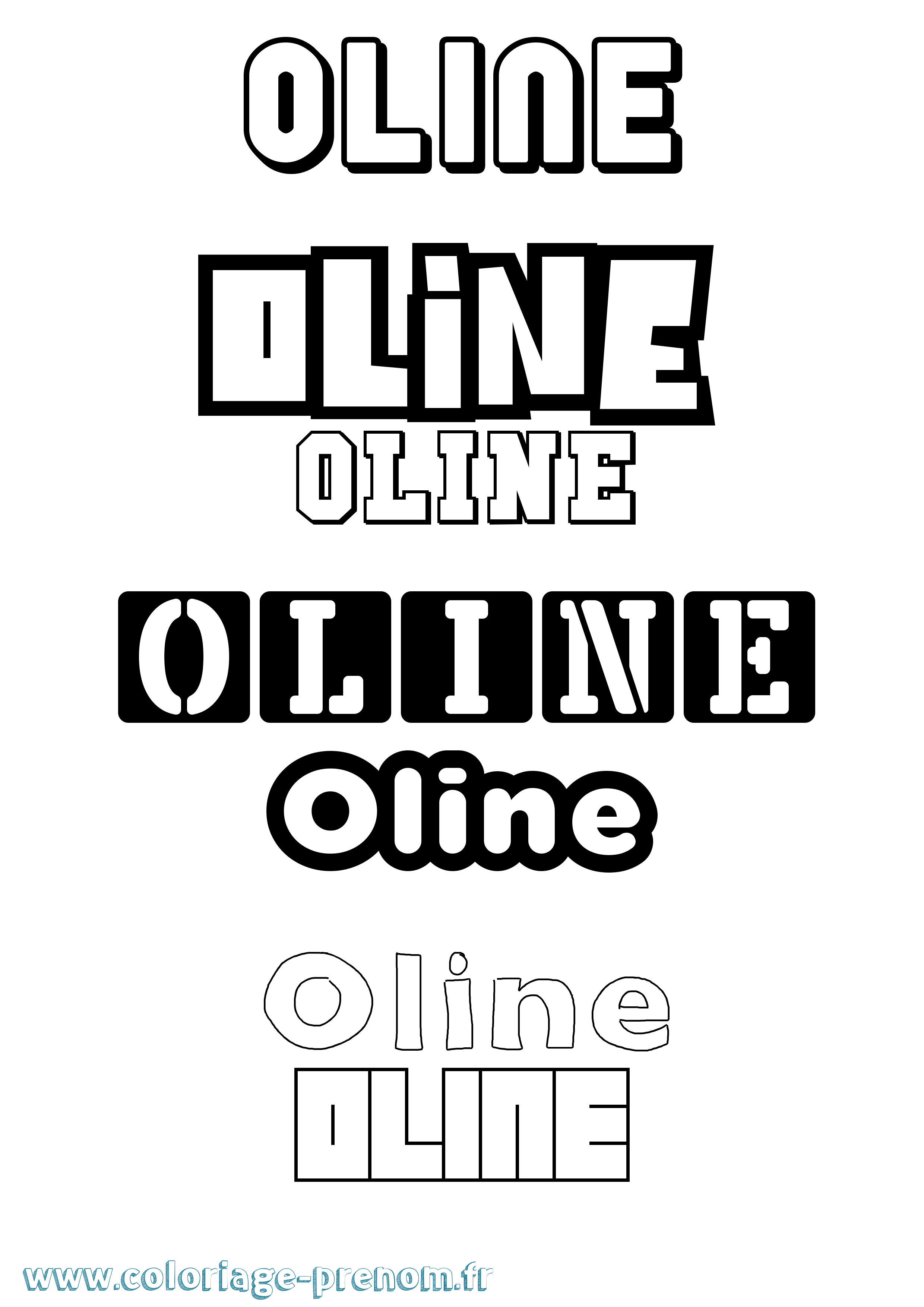 Coloriage Oline Simple Coloriage prénom Oline Simple