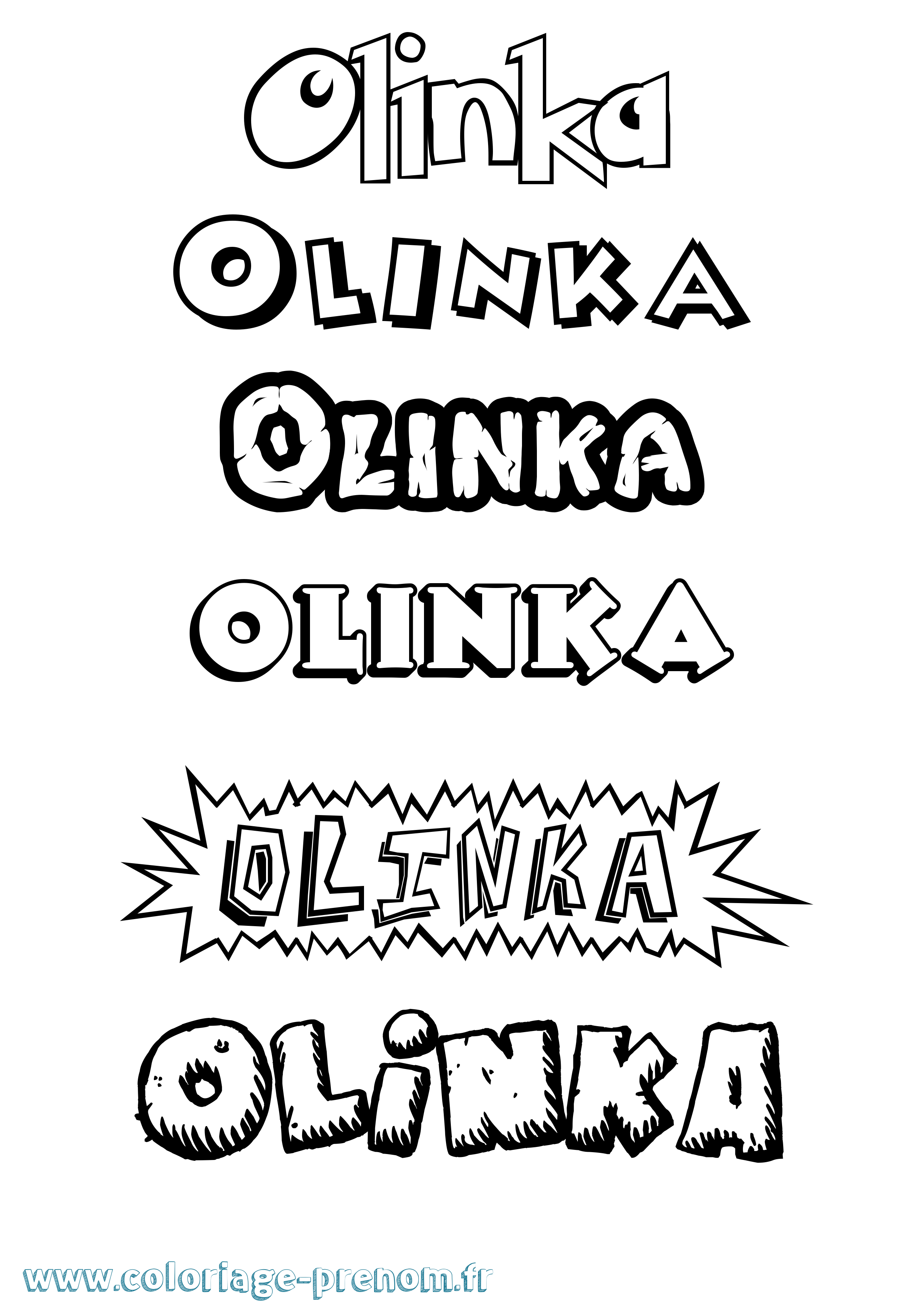 Coloriage prénom Olinka Dessin Animé