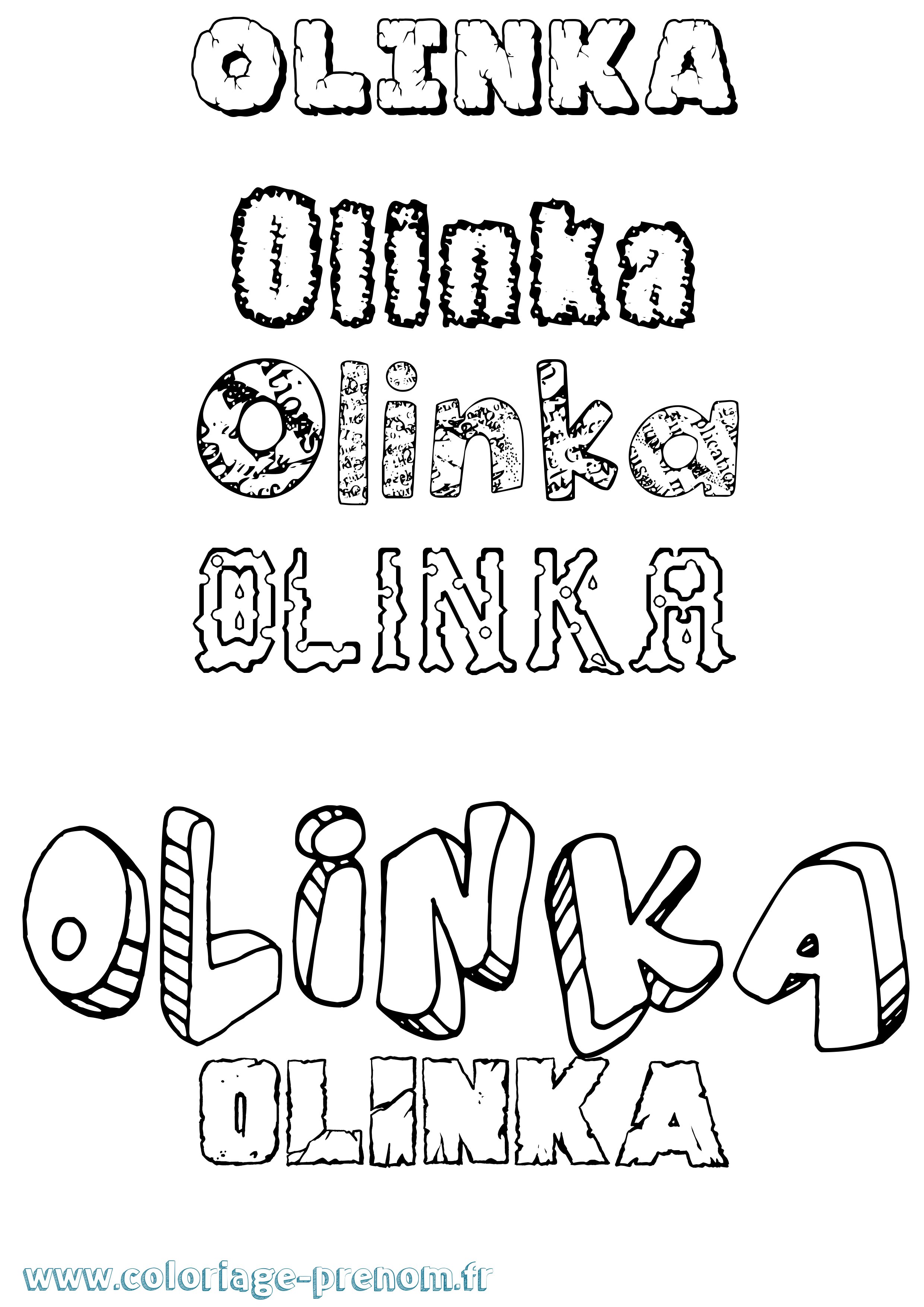 Coloriage prénom Olinka Destructuré