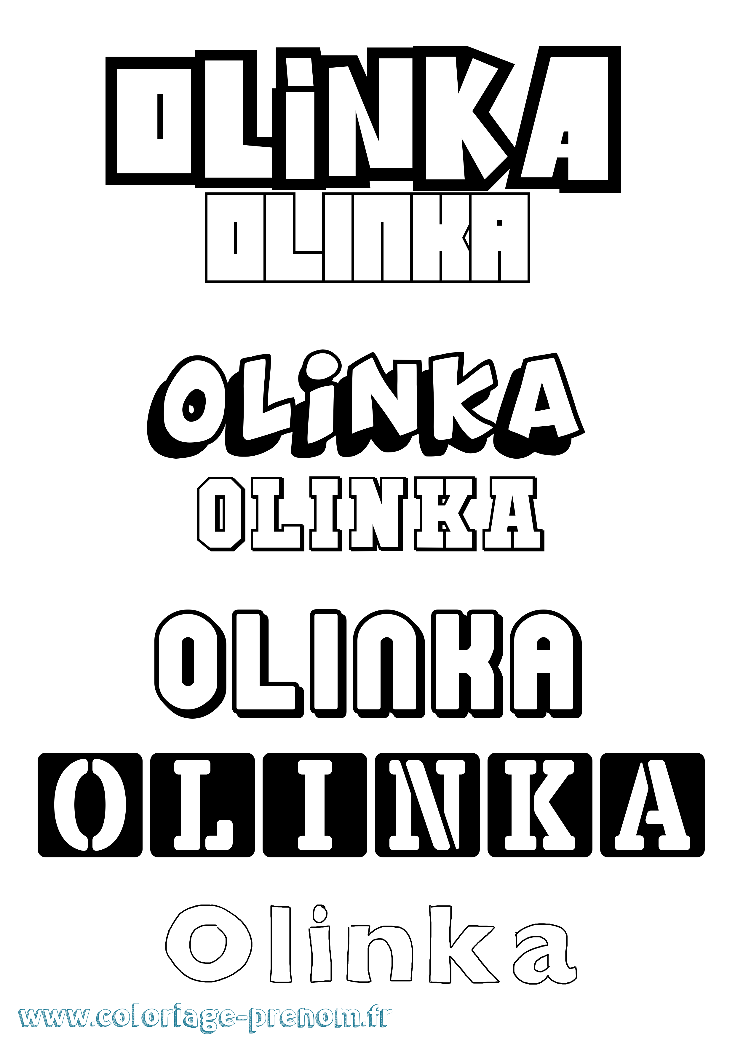 Coloriage prénom Olinka Simple