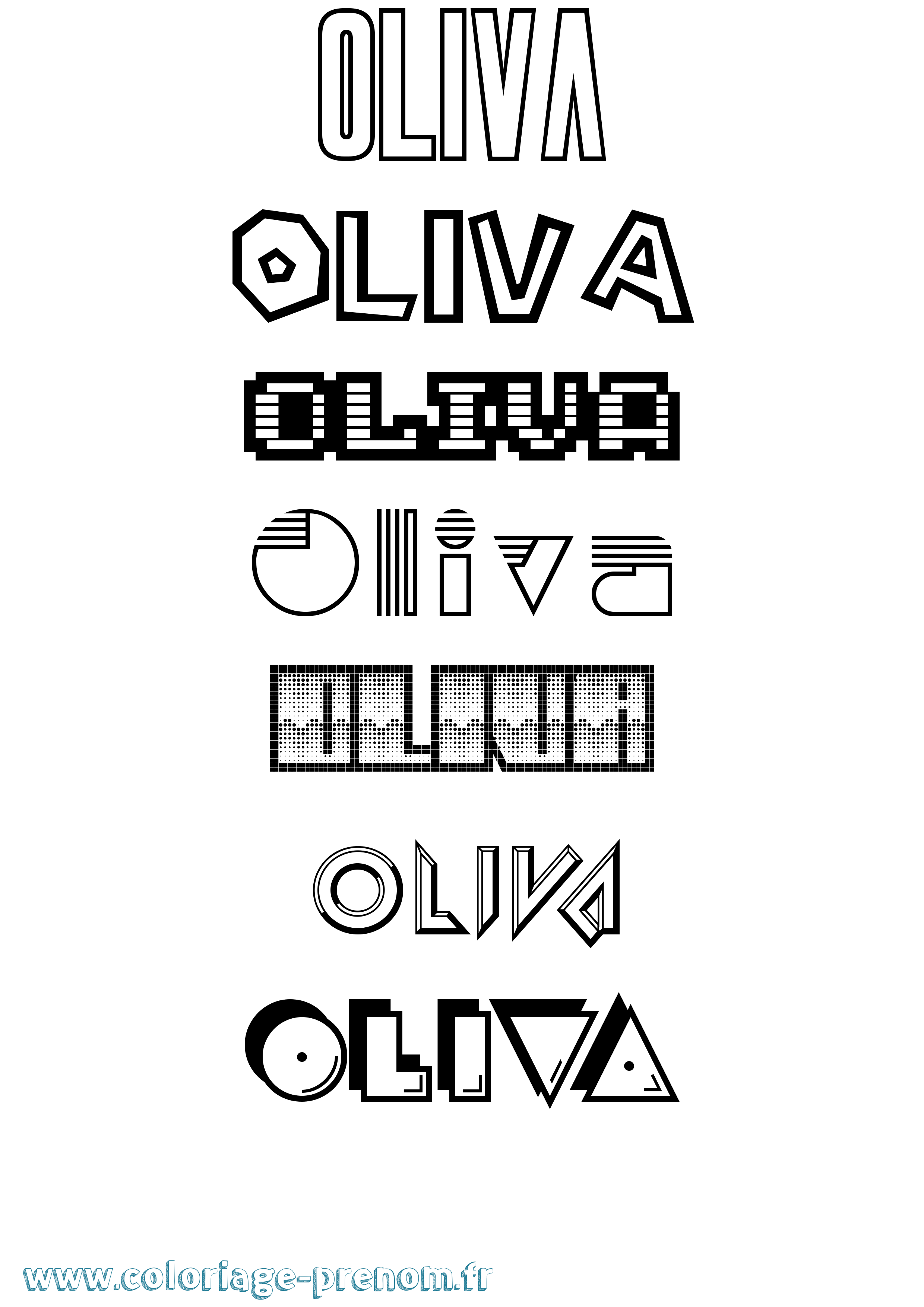 Coloriage prénom Oliva Jeux Vidéos