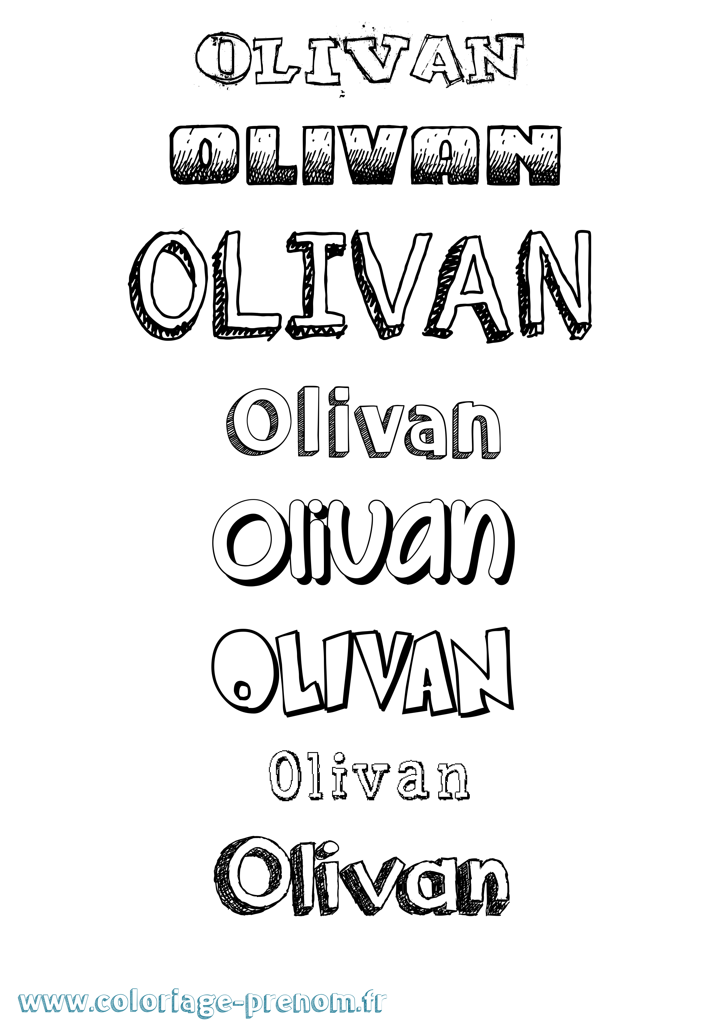 Coloriage prénom Olivan Dessiné