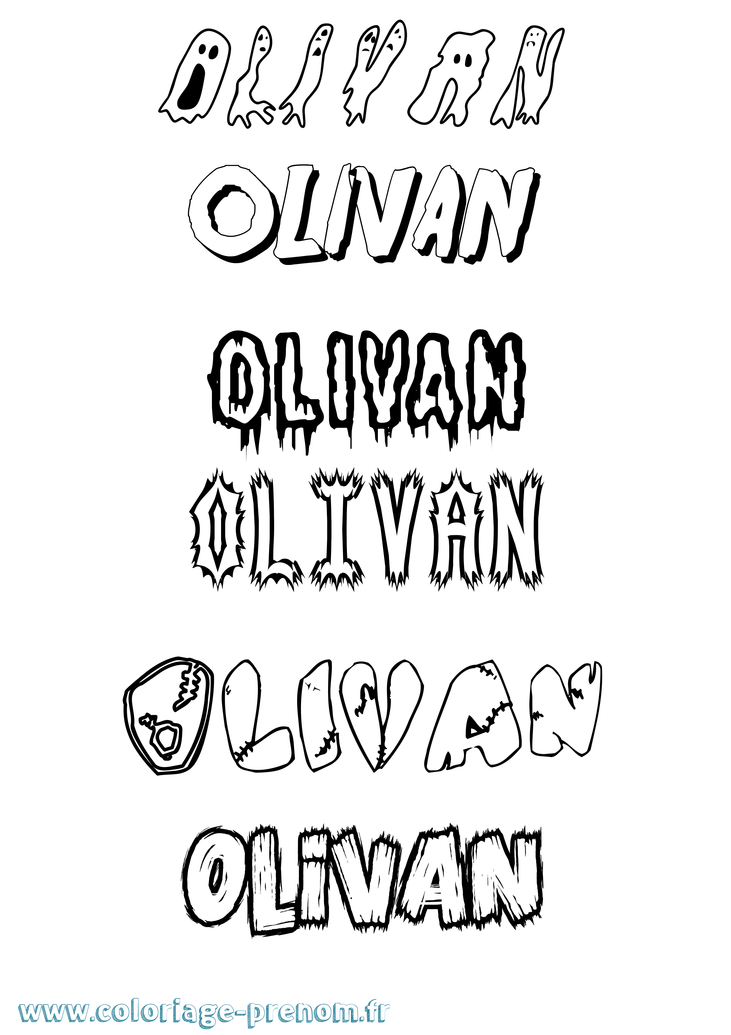 Coloriage prénom Olivan Frisson