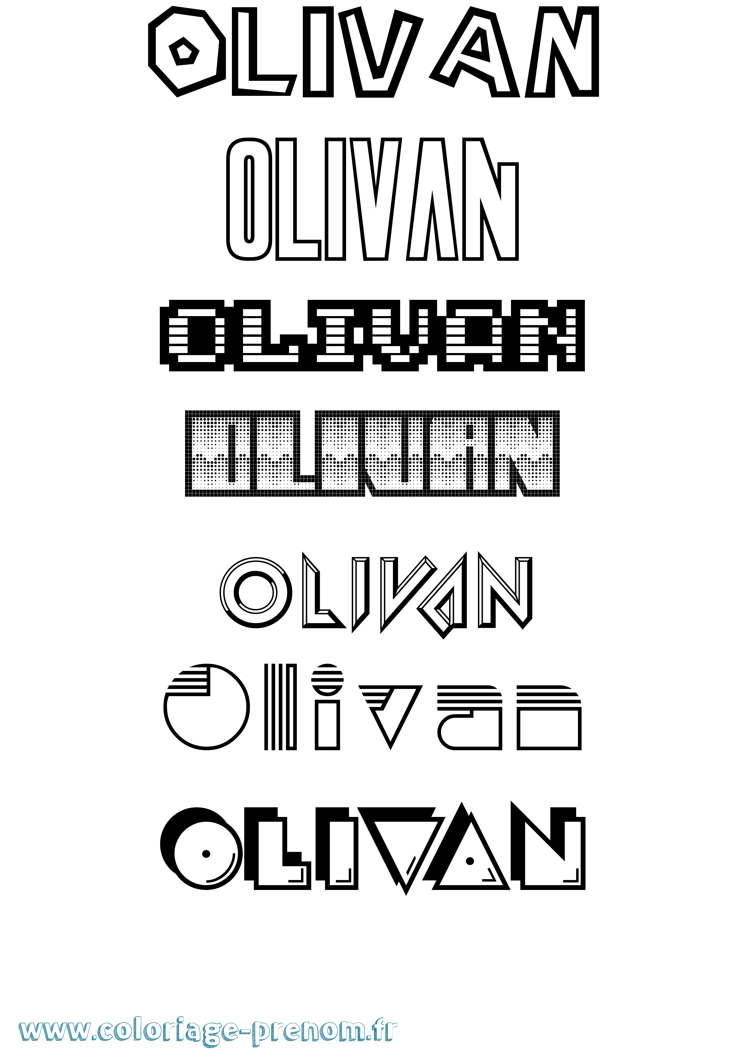 Coloriage prénom Olivan Jeux Vidéos