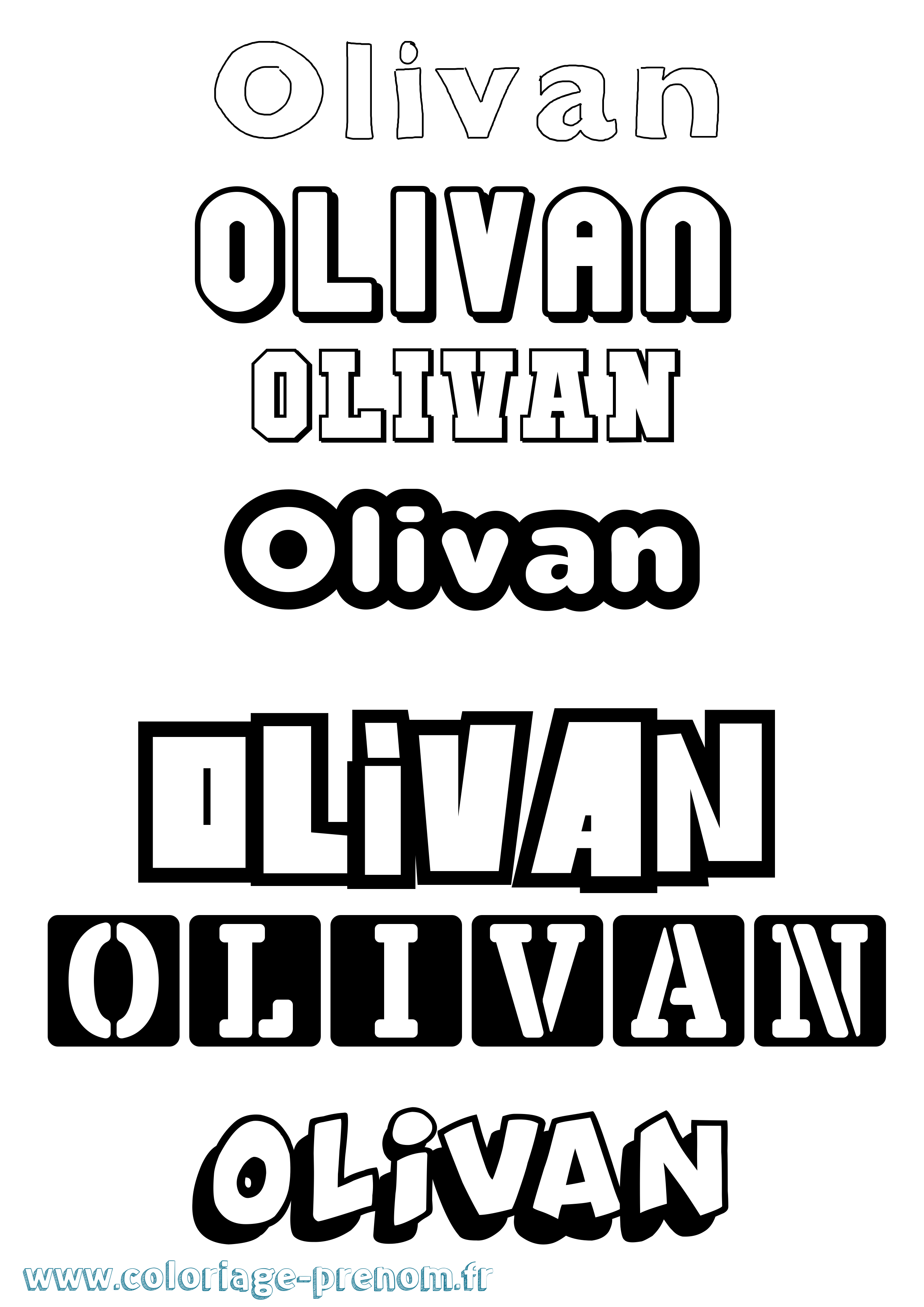 Coloriage prénom Olivan Simple