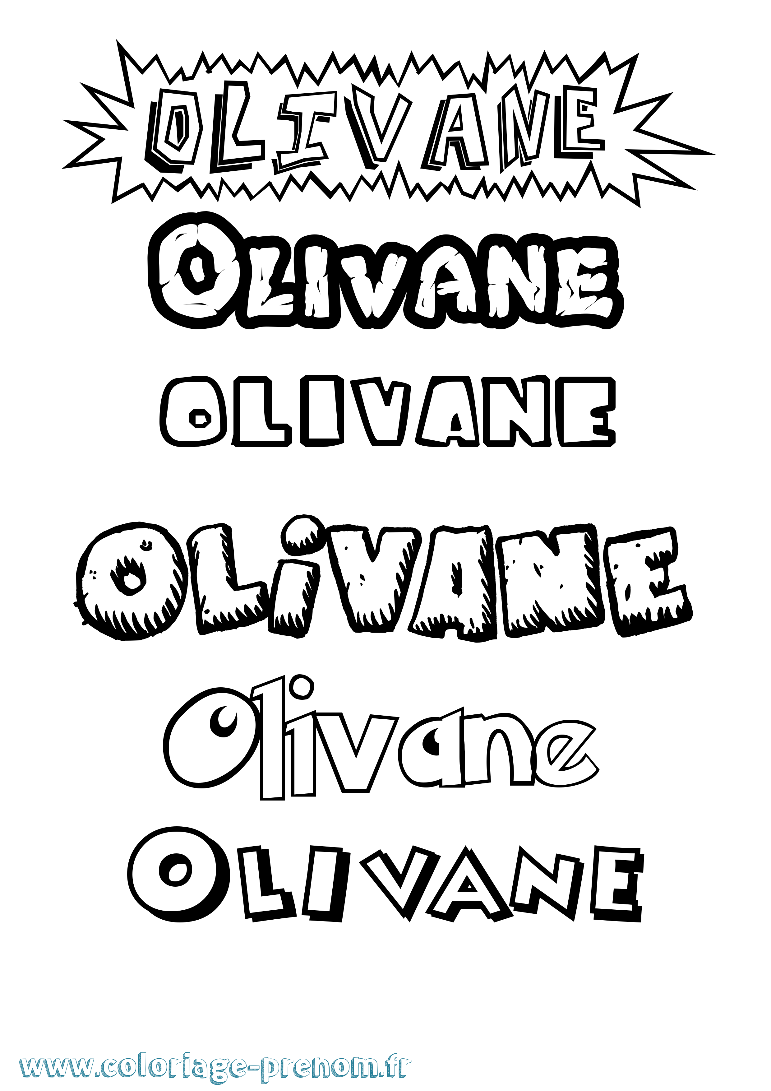 Coloriage prénom Olivane Dessin Animé