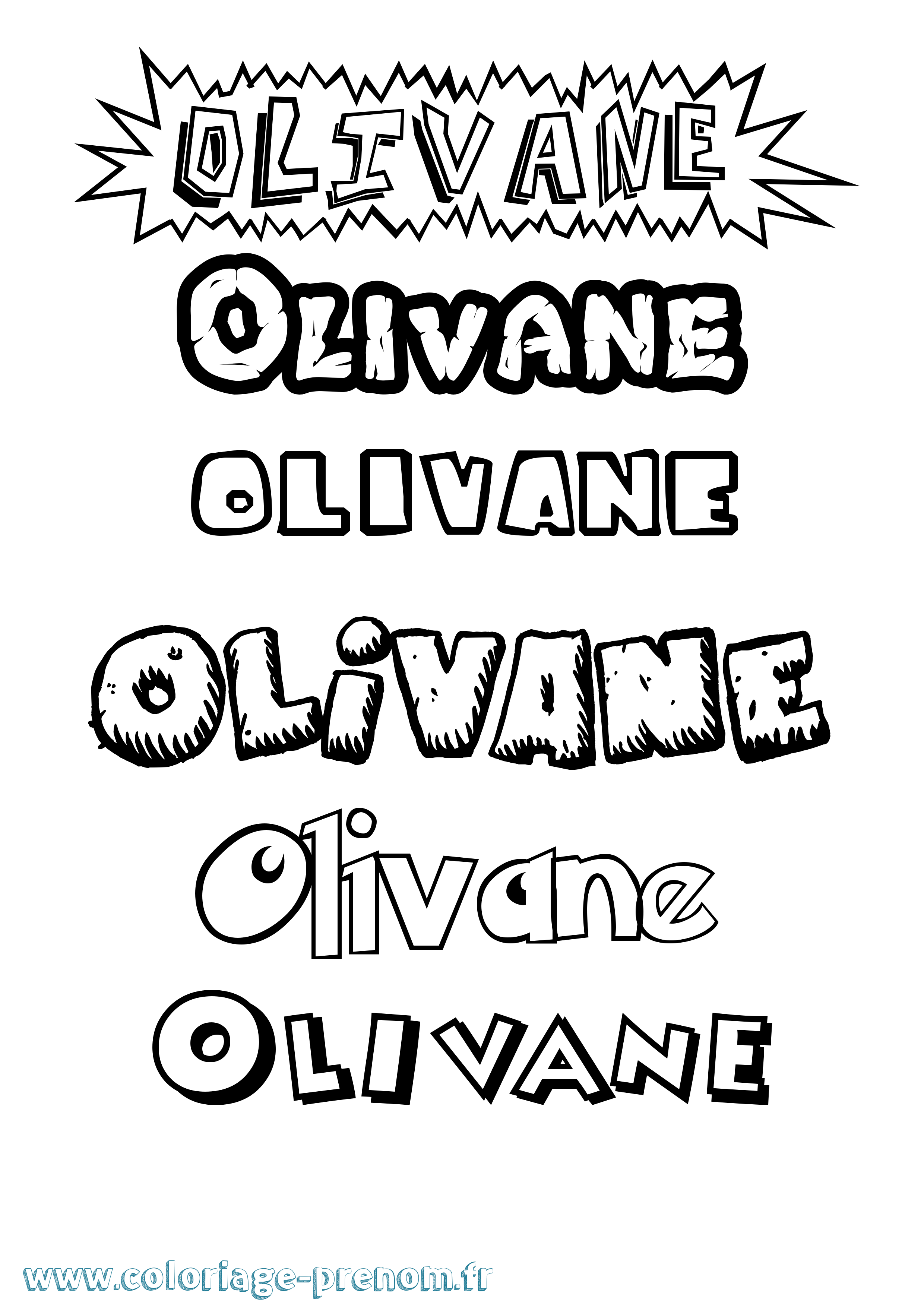Coloriage Olivane Dessin Animé Coloriage prénom Olivane Dessin Animé