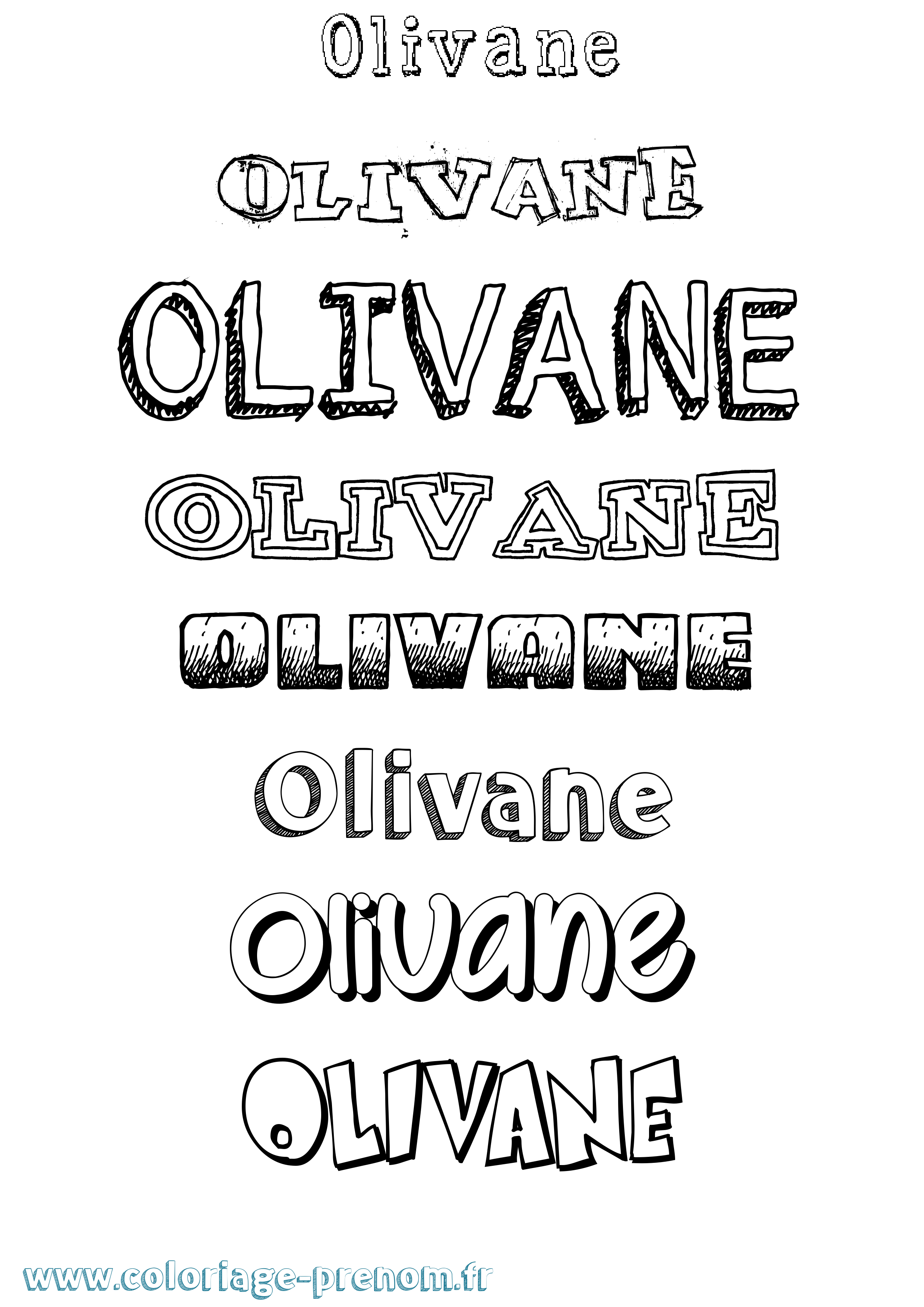 Coloriage Olivane Dessiné Coloriage prénom Olivane Dessiné