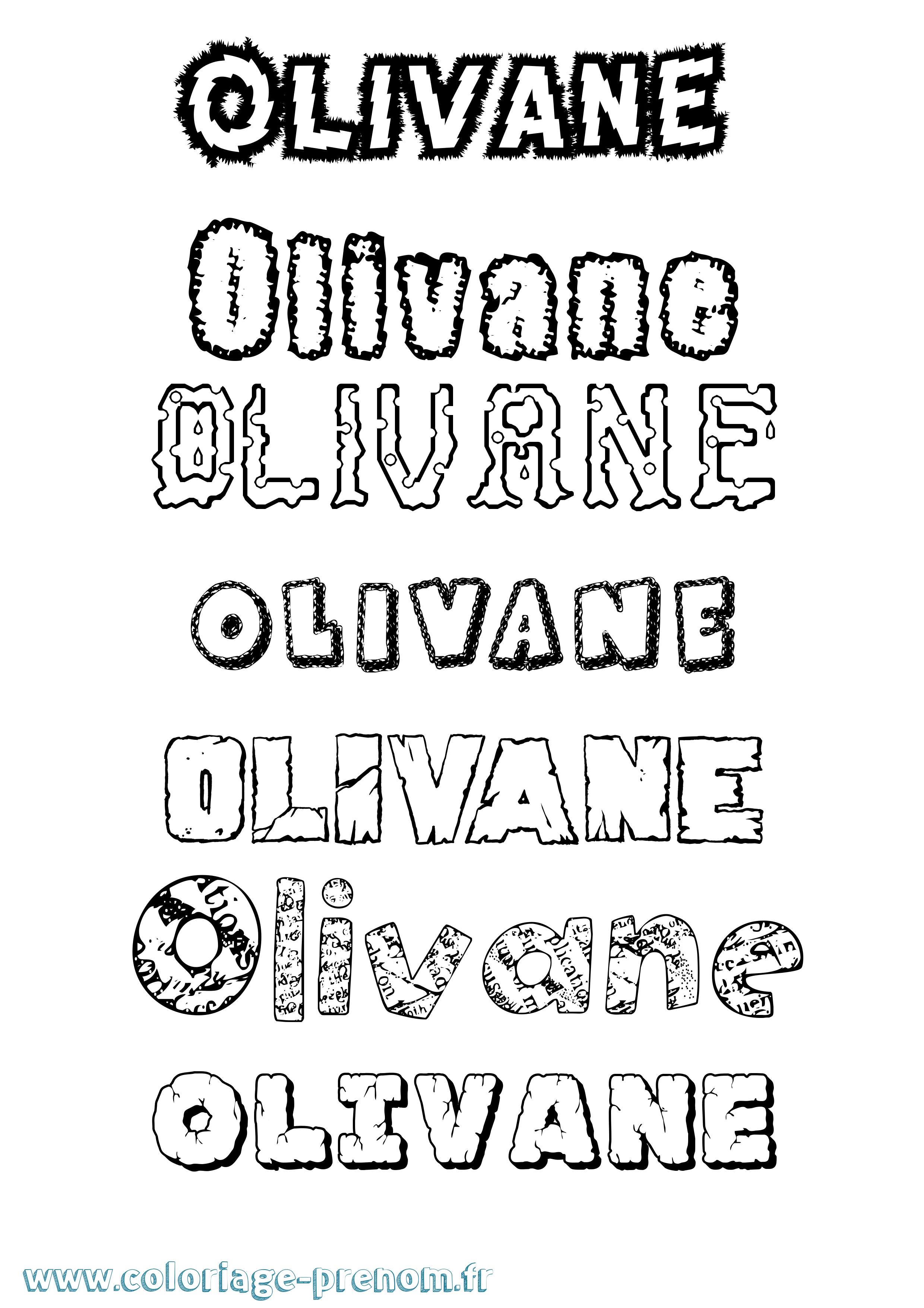 Coloriage prénom Olivane Destructuré