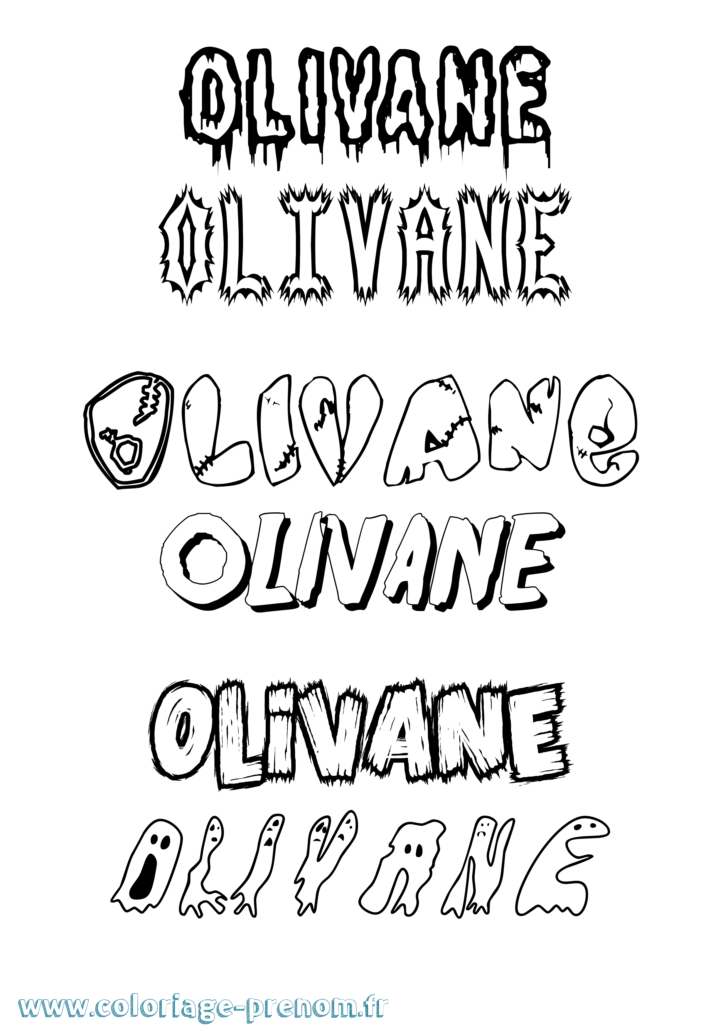 Coloriage Olivane Frisson Coloriage prénom Olivane Frisson