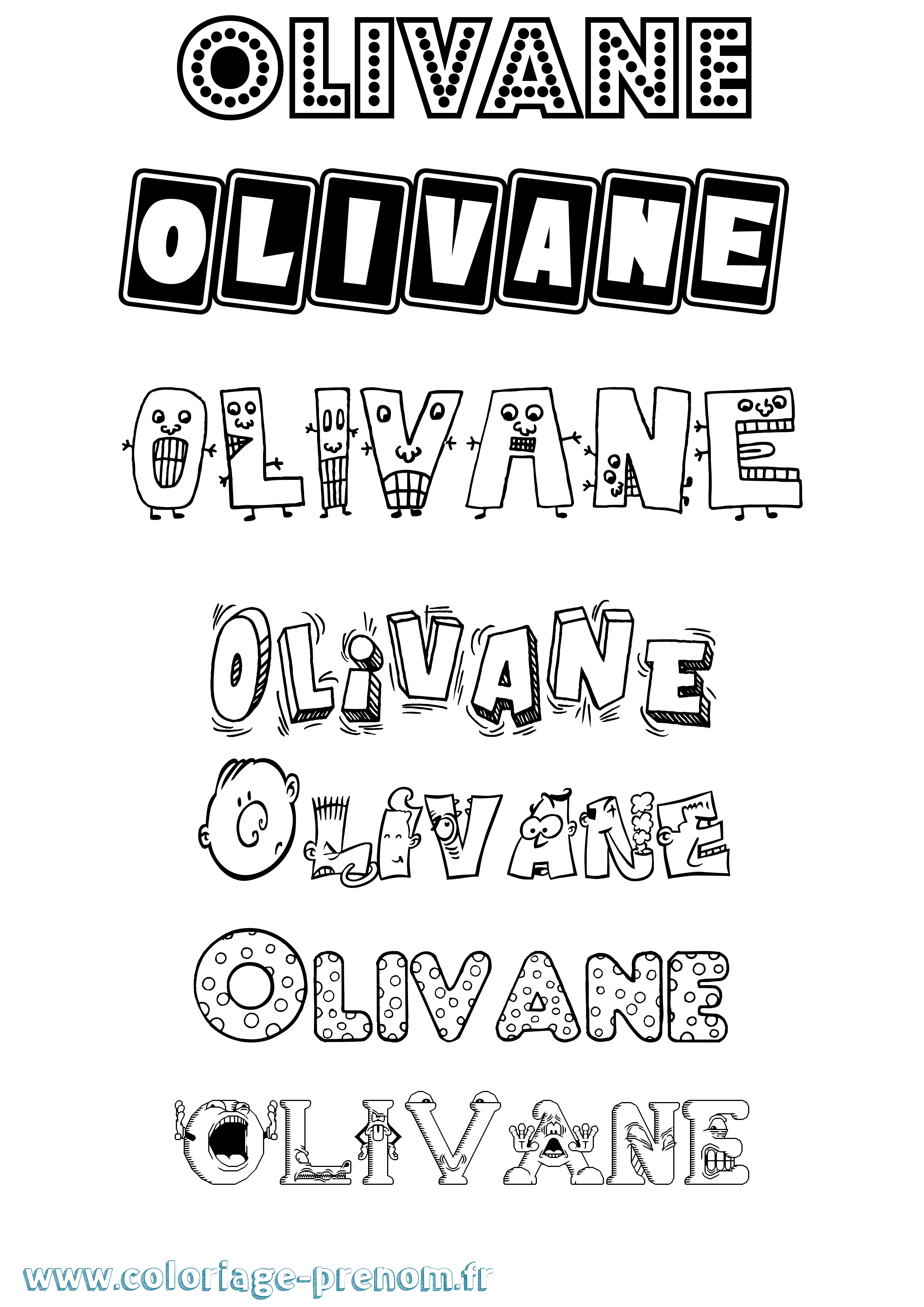 Coloriage Olivane Fun Coloriage prénom Olivane Fun