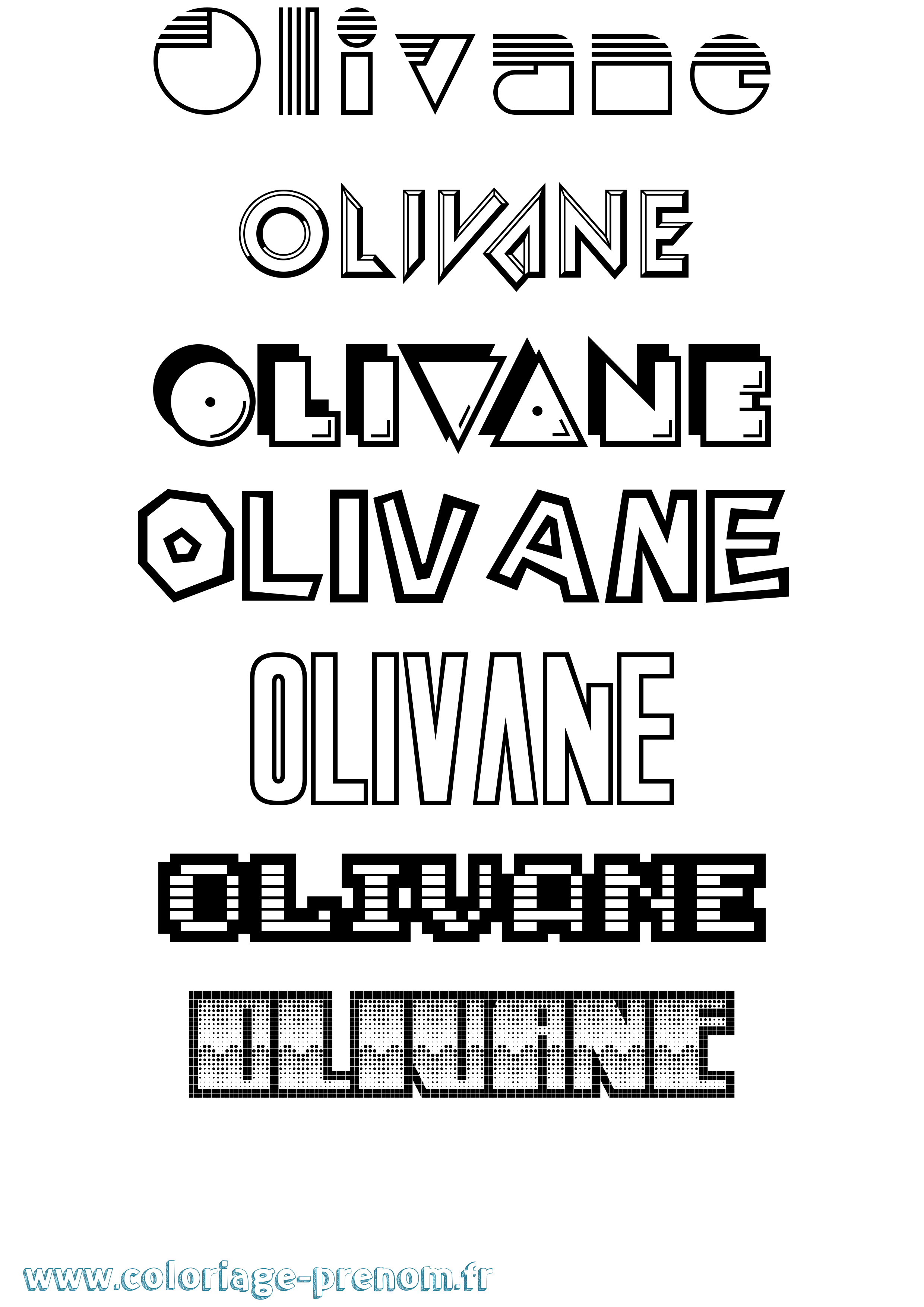 Coloriage prénom Olivane Jeux Vidéos