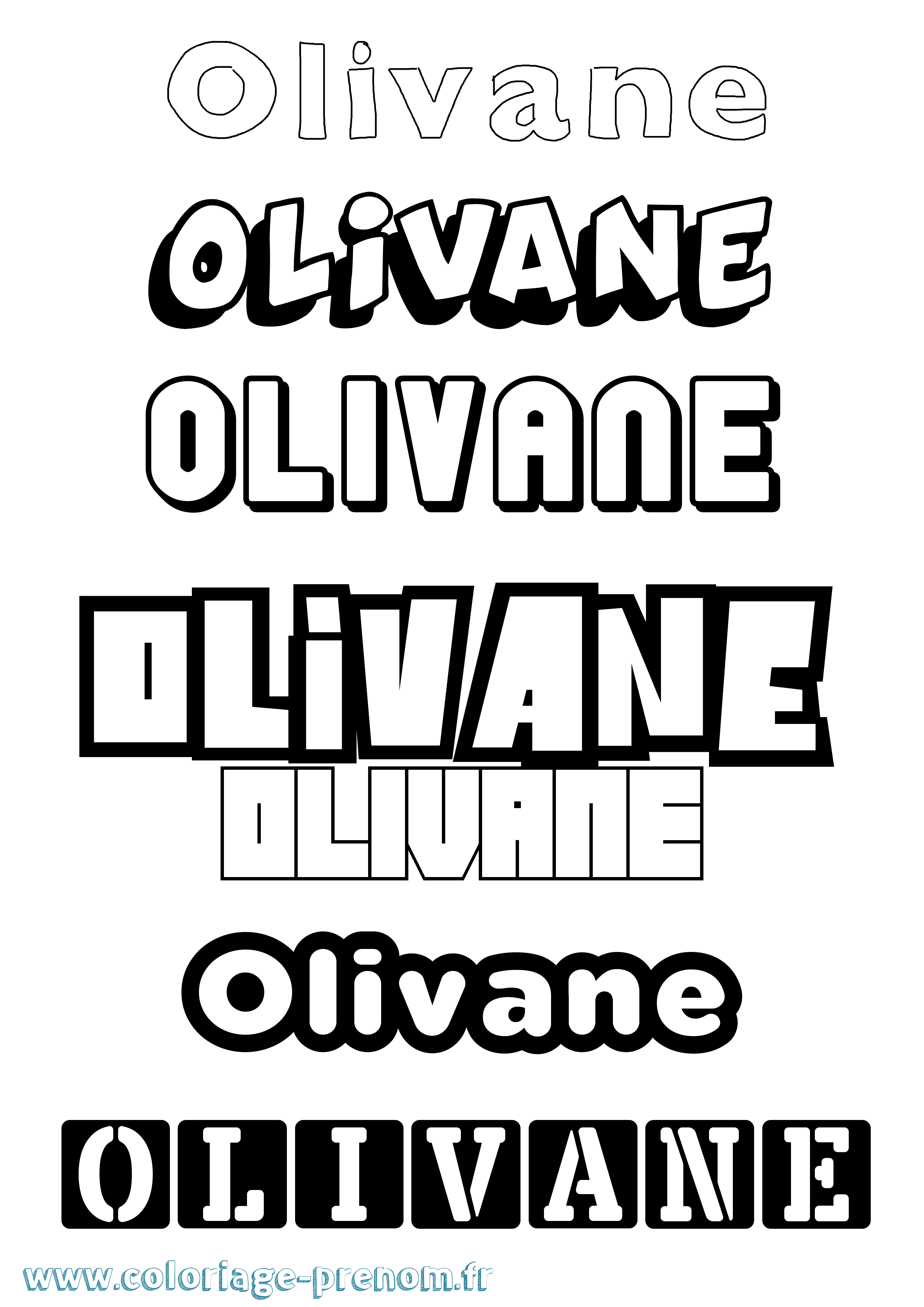 Coloriage prénom Olivane Simple