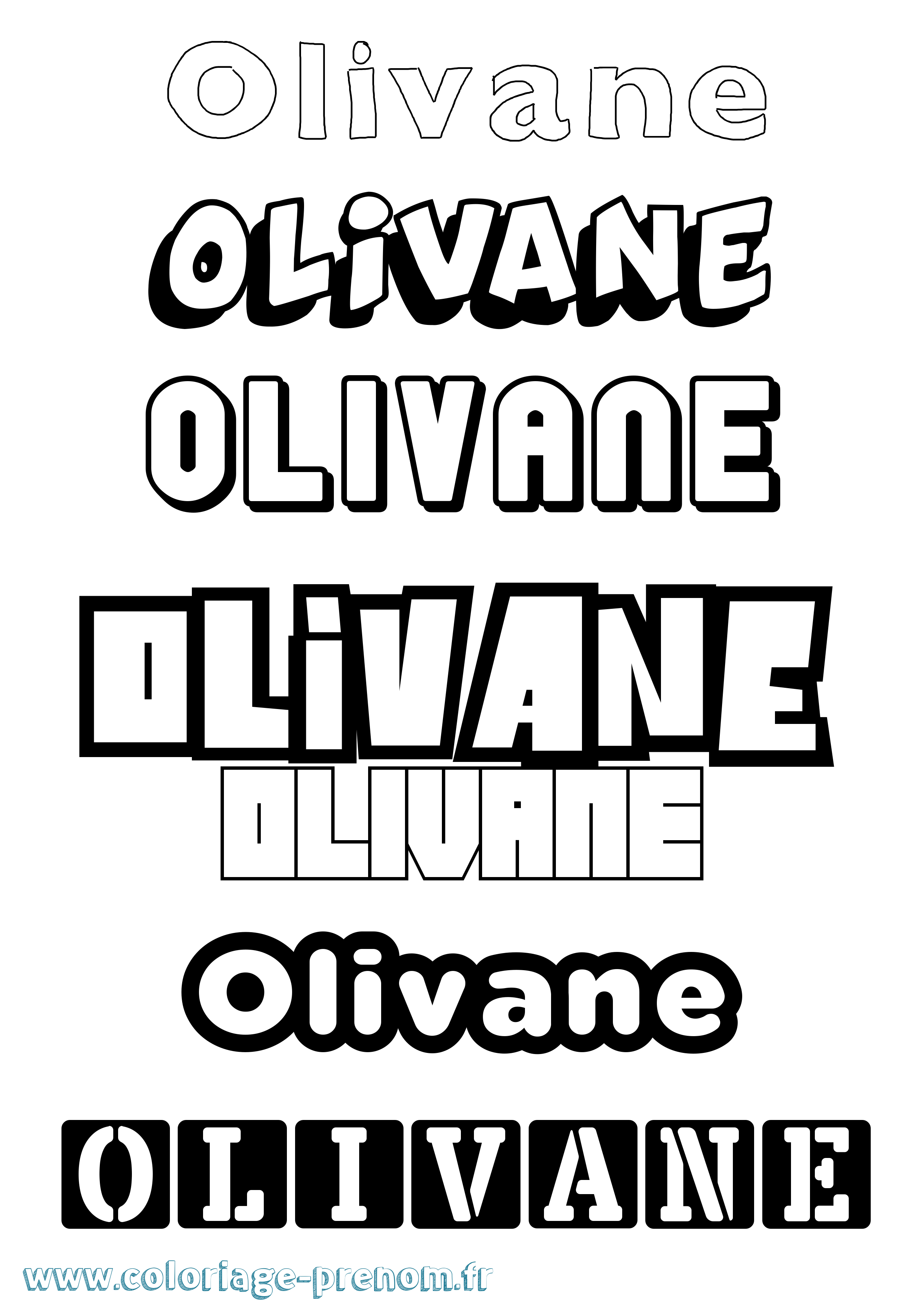 Coloriage Olivane Simple Coloriage prénom Olivane Simple