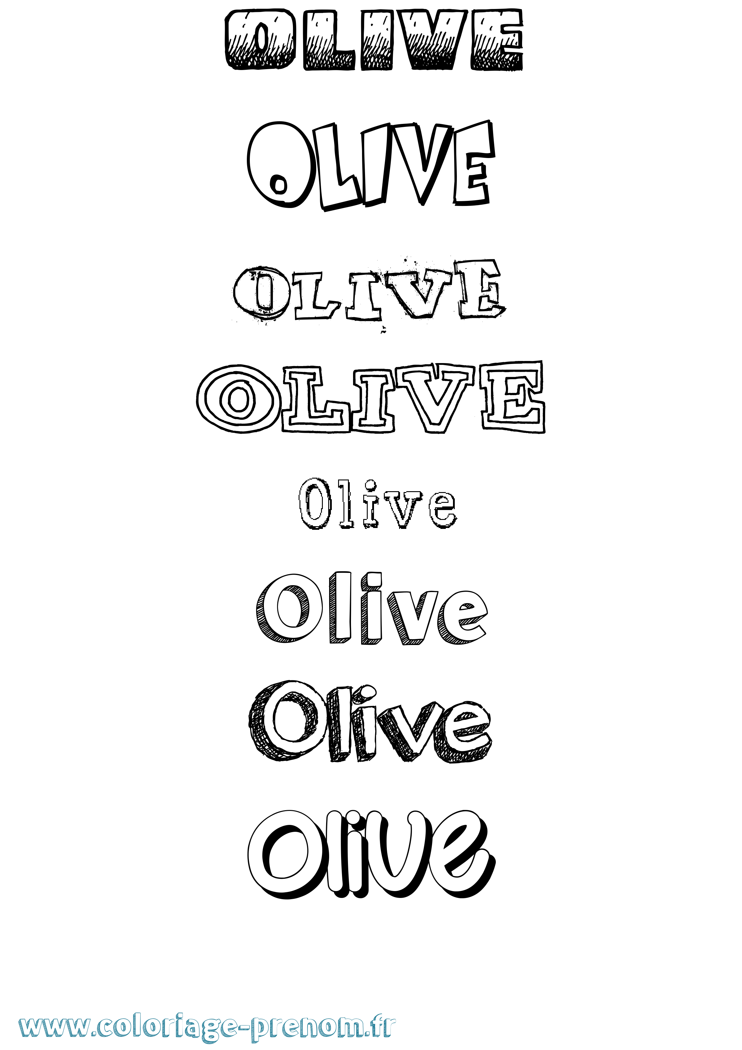 Coloriage prénom Olive Dessiné