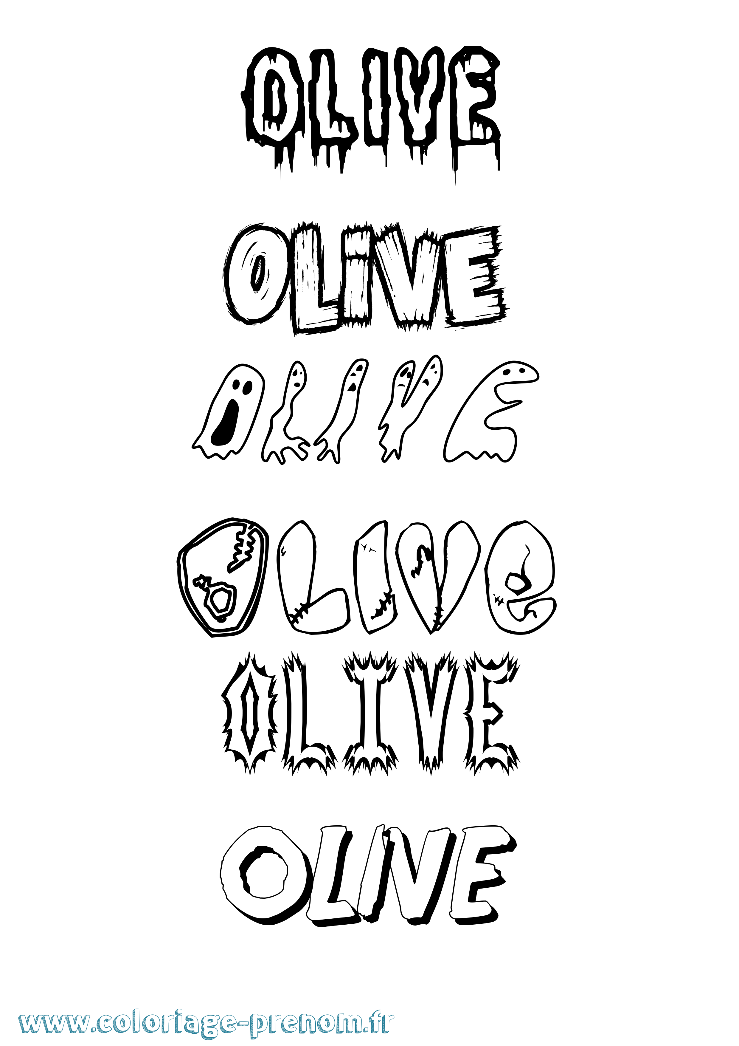 Coloriage prénom Olive Frisson