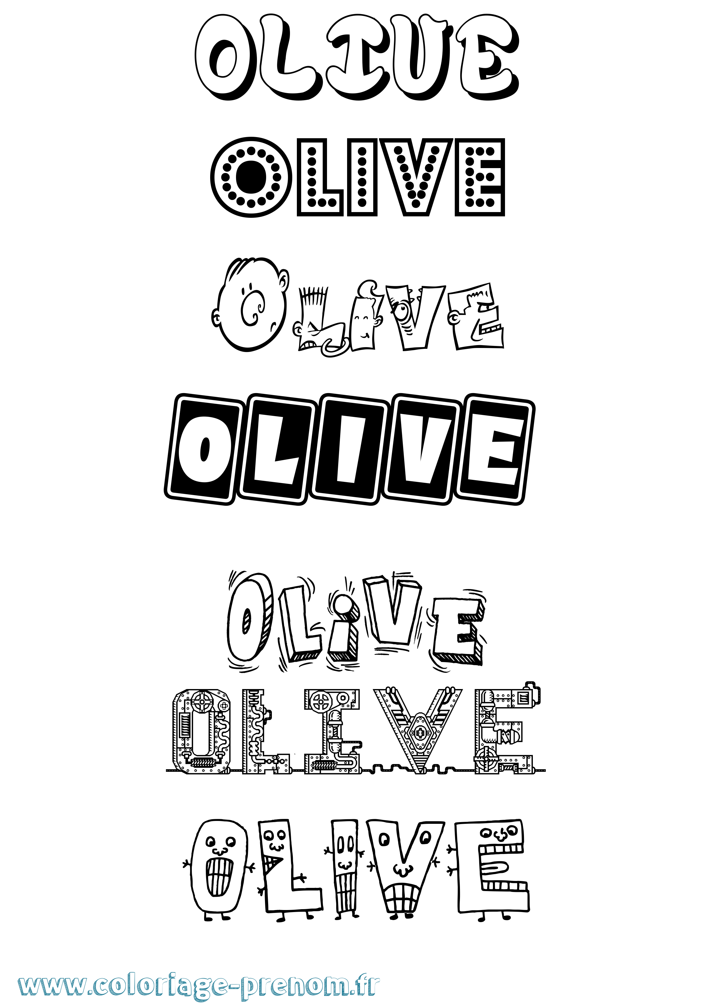 Coloriage prénom Olive Fun