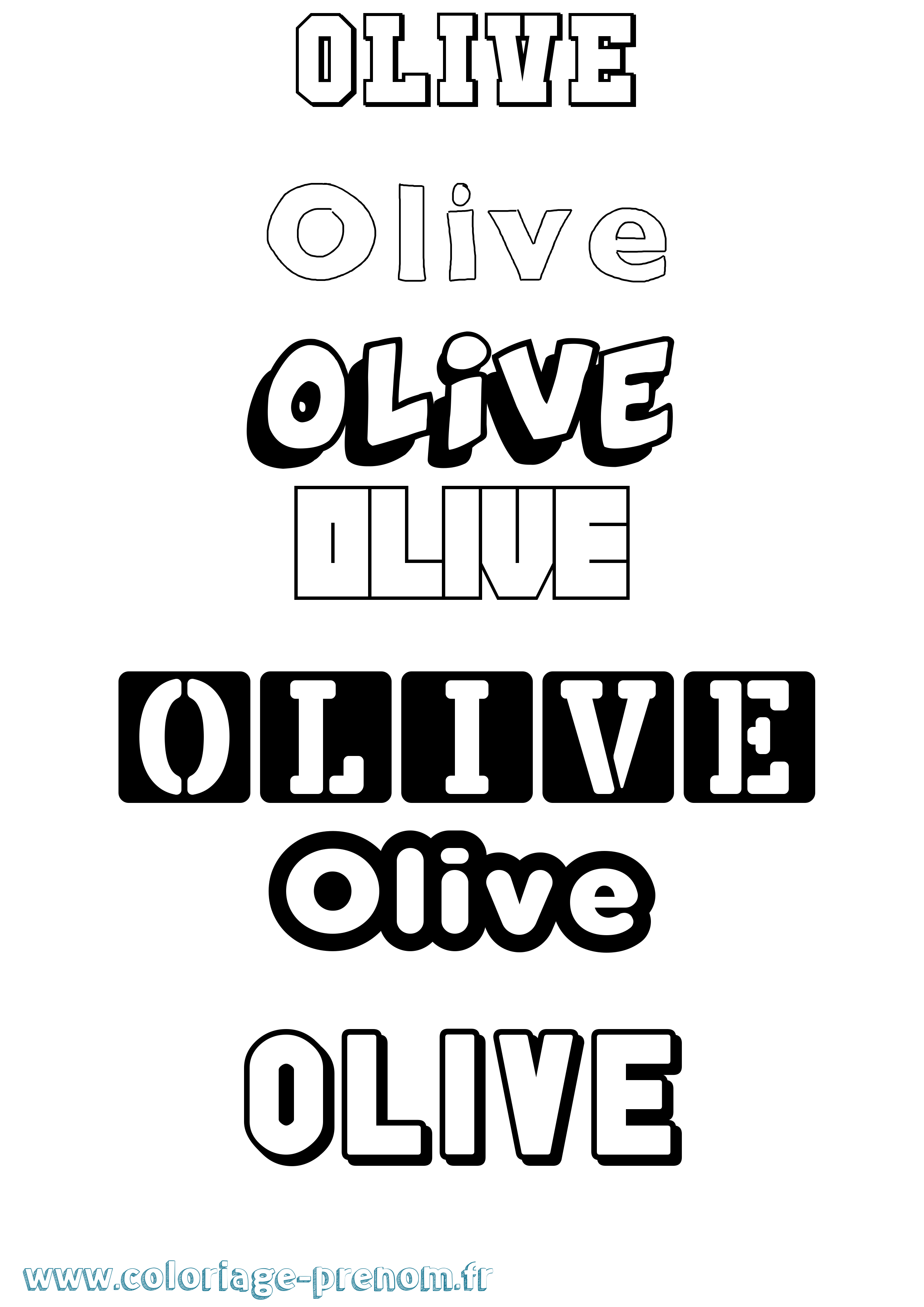 Coloriage prénom Olive Simple