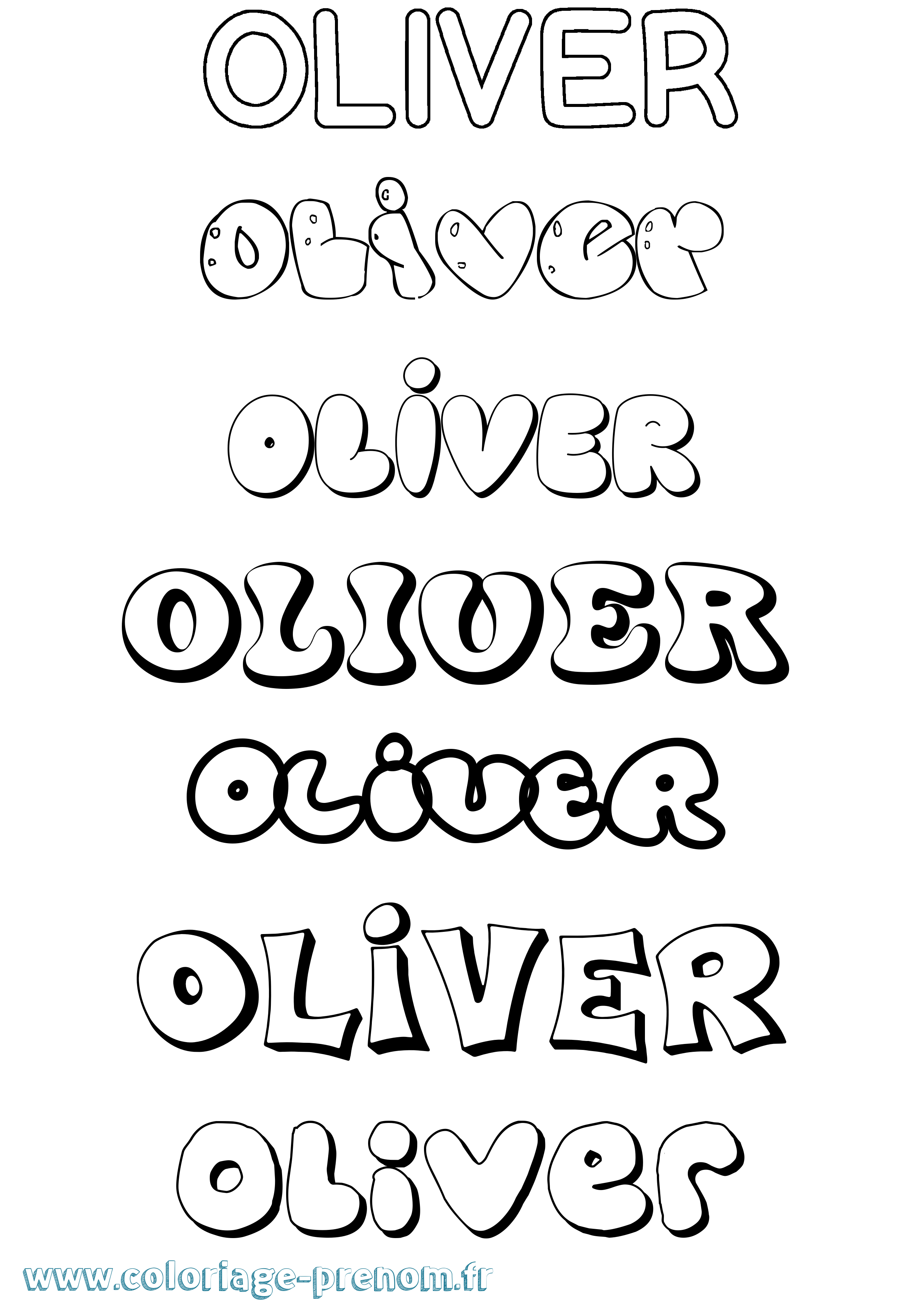 Coloriage prénom Oliver