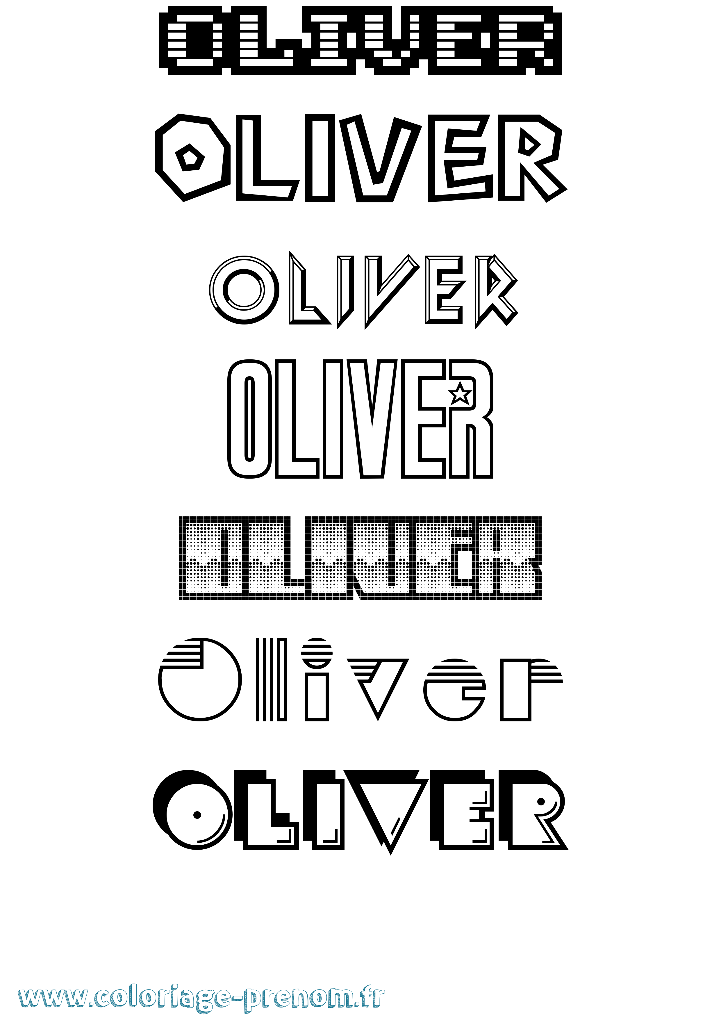 Coloriage prénom Oliver
