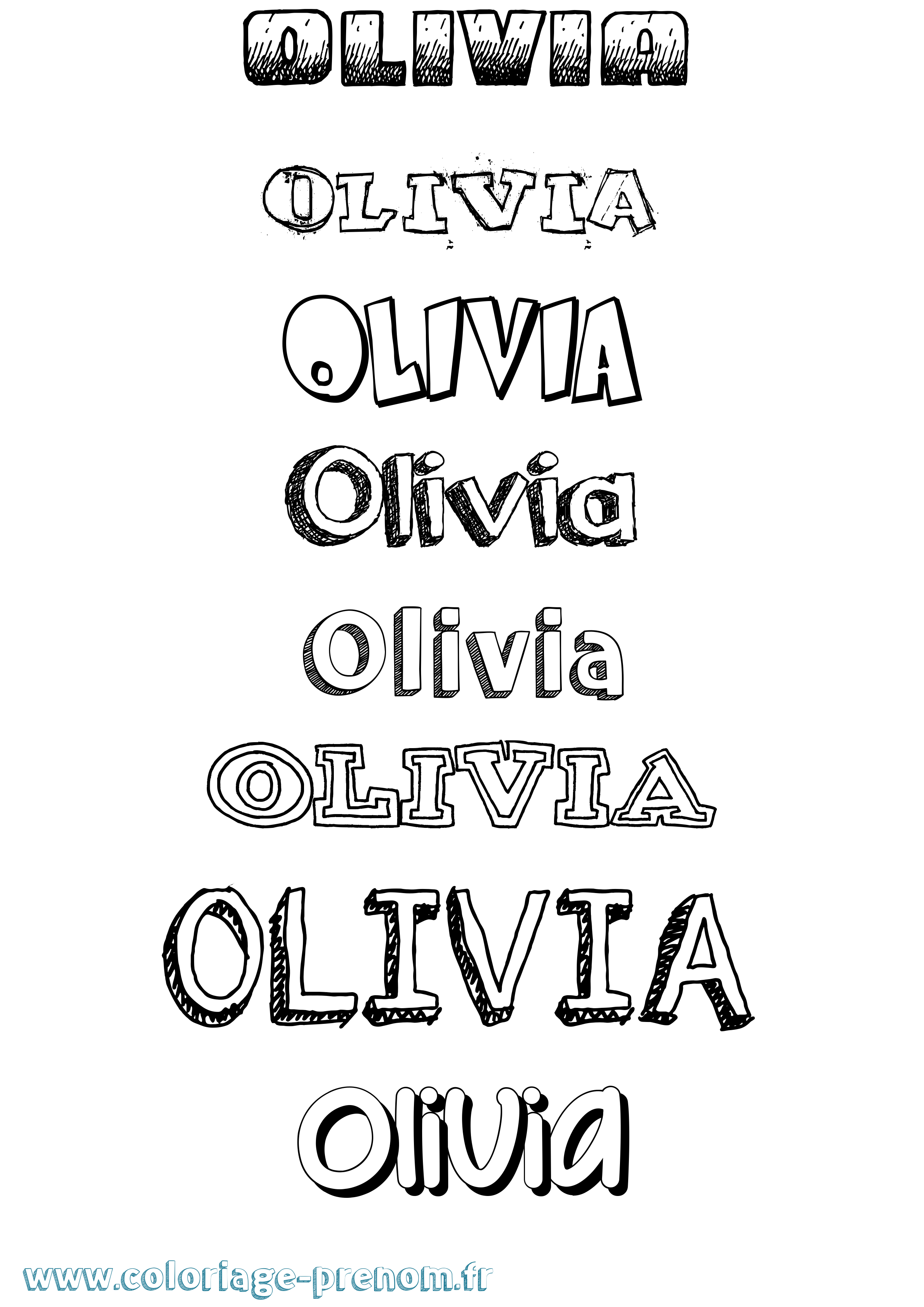Coloriage prénom Olivia