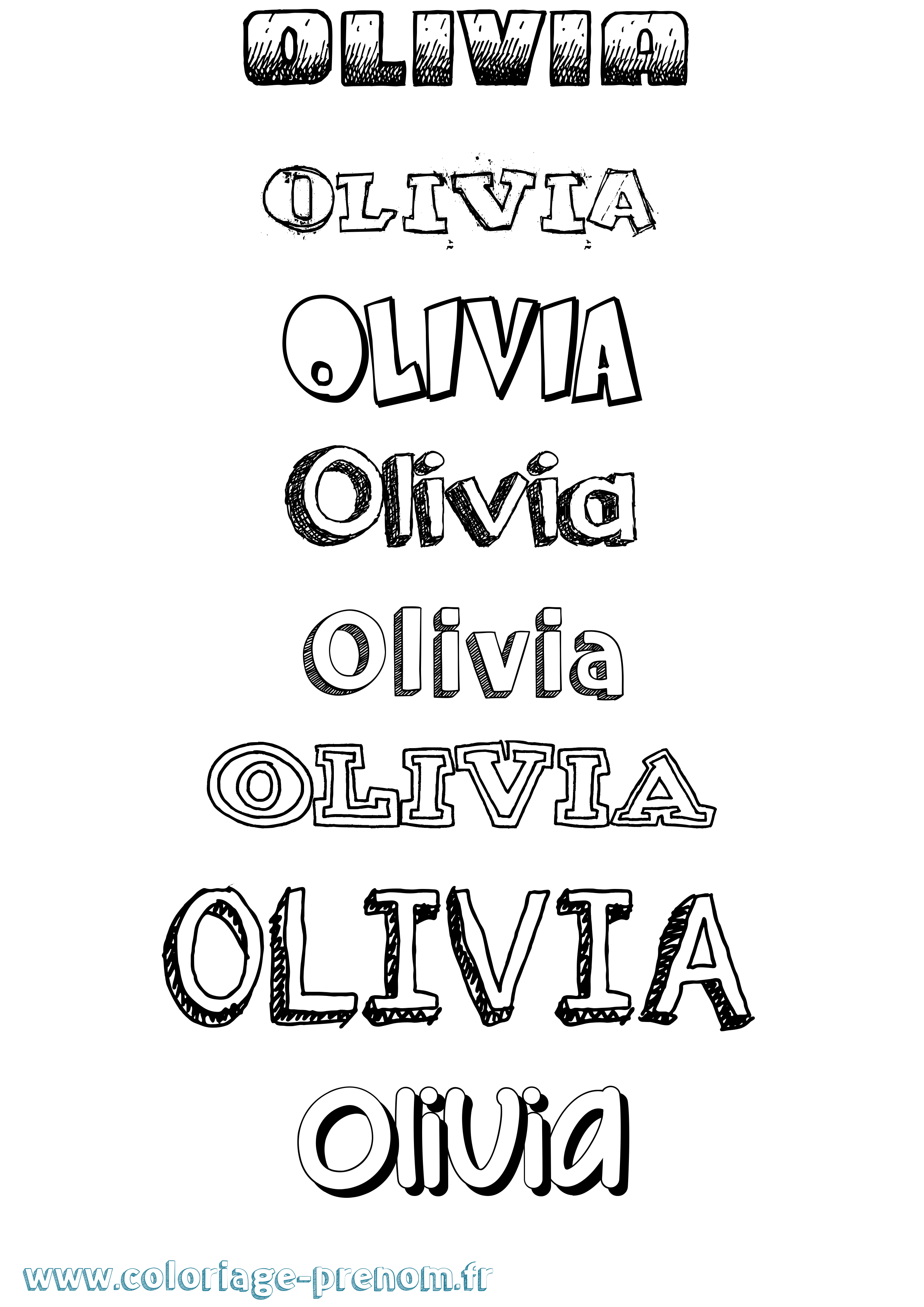Coloriage Olivia Dessiné Coloriage prénom Olivia Dessiné