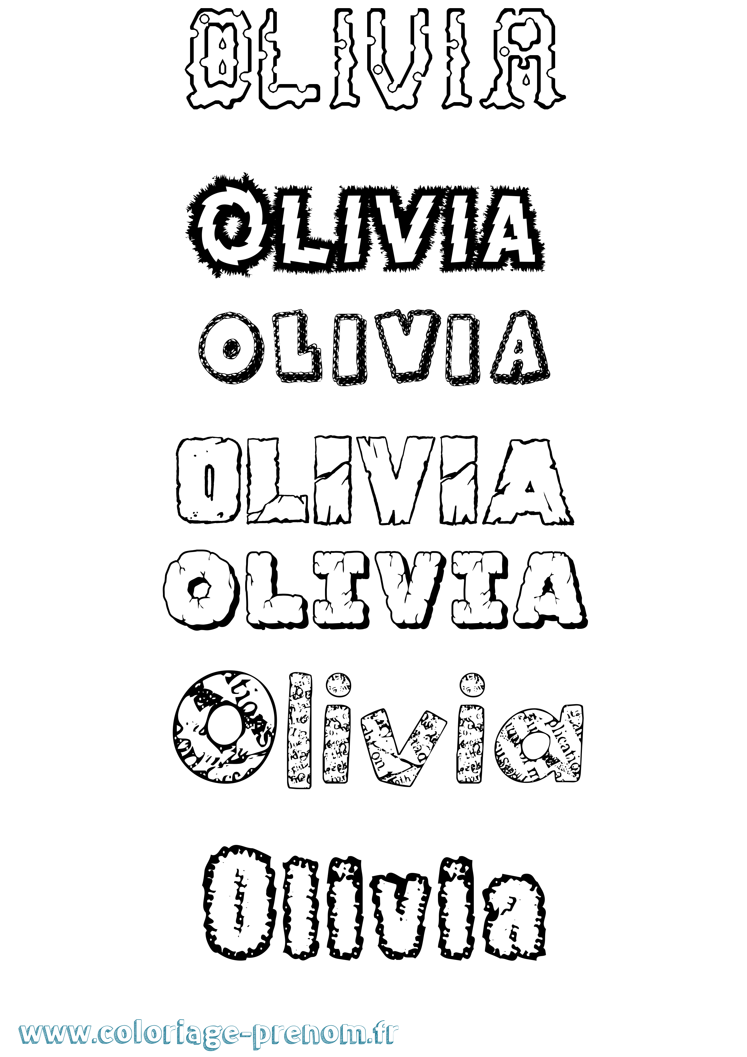 Coloriage Olivia Destructuré Coloriage prénom Olivia Destructuré
