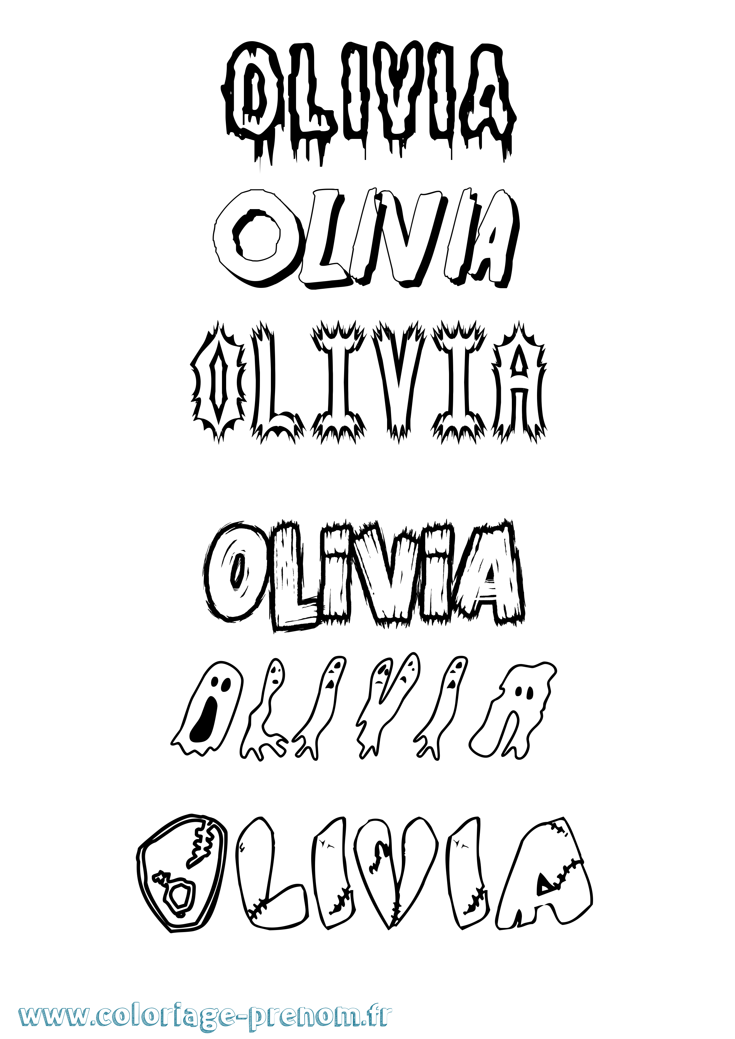 Coloriage Olivia Frisson Coloriage prénom Olivia Frisson