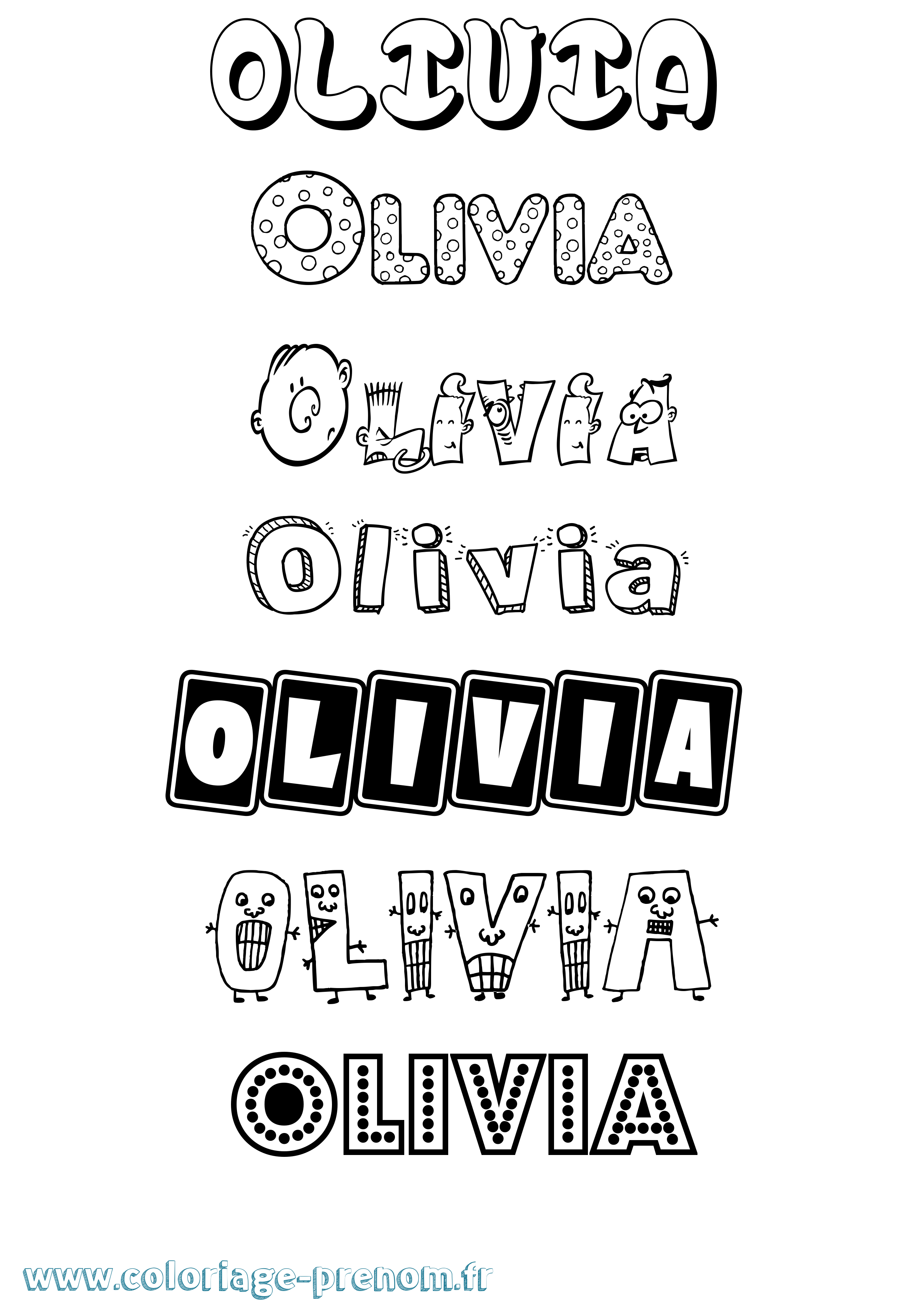 Coloriage prénom Olivia Fun