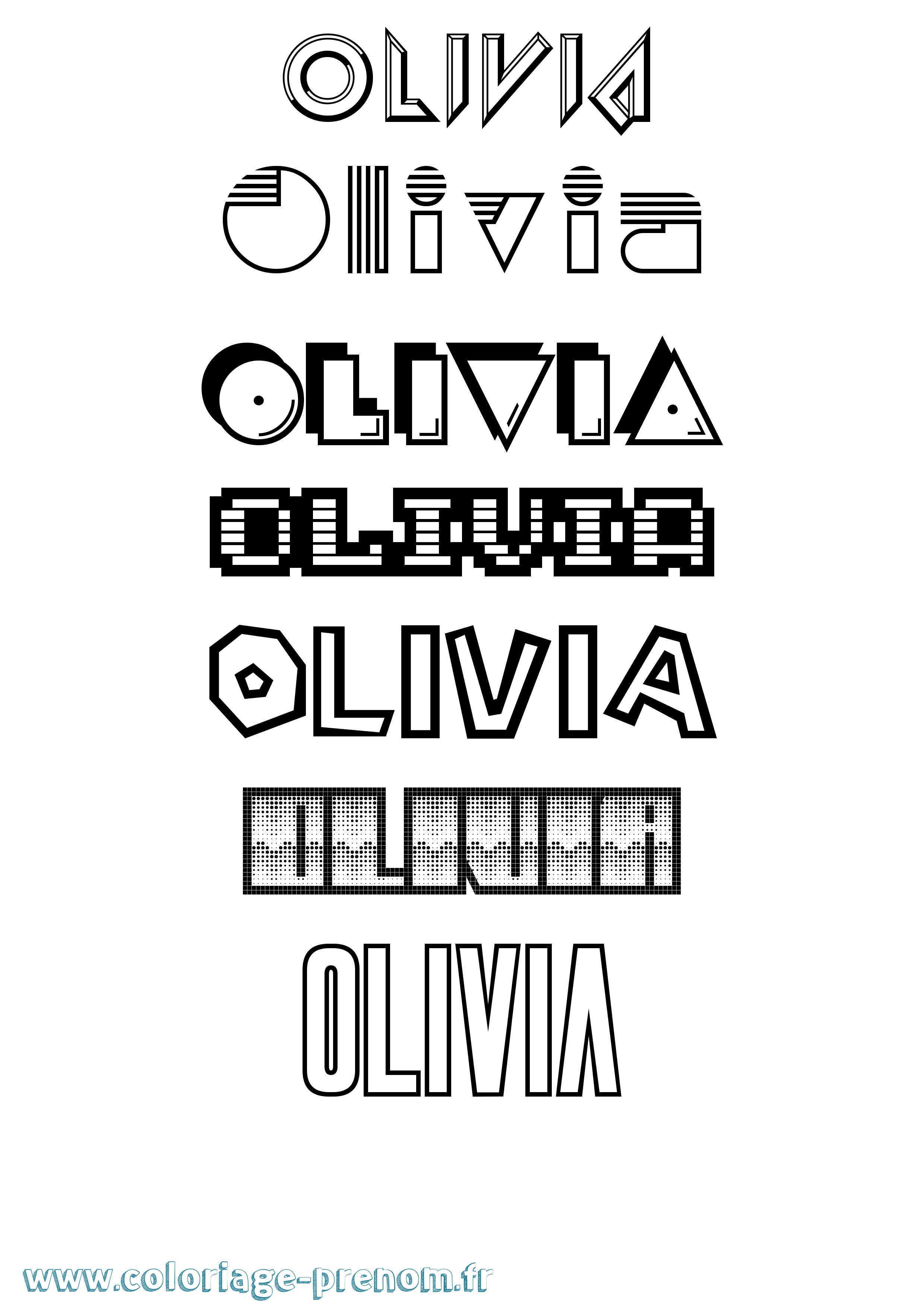 Coloriage prénom Olivia Jeux Vidéos
