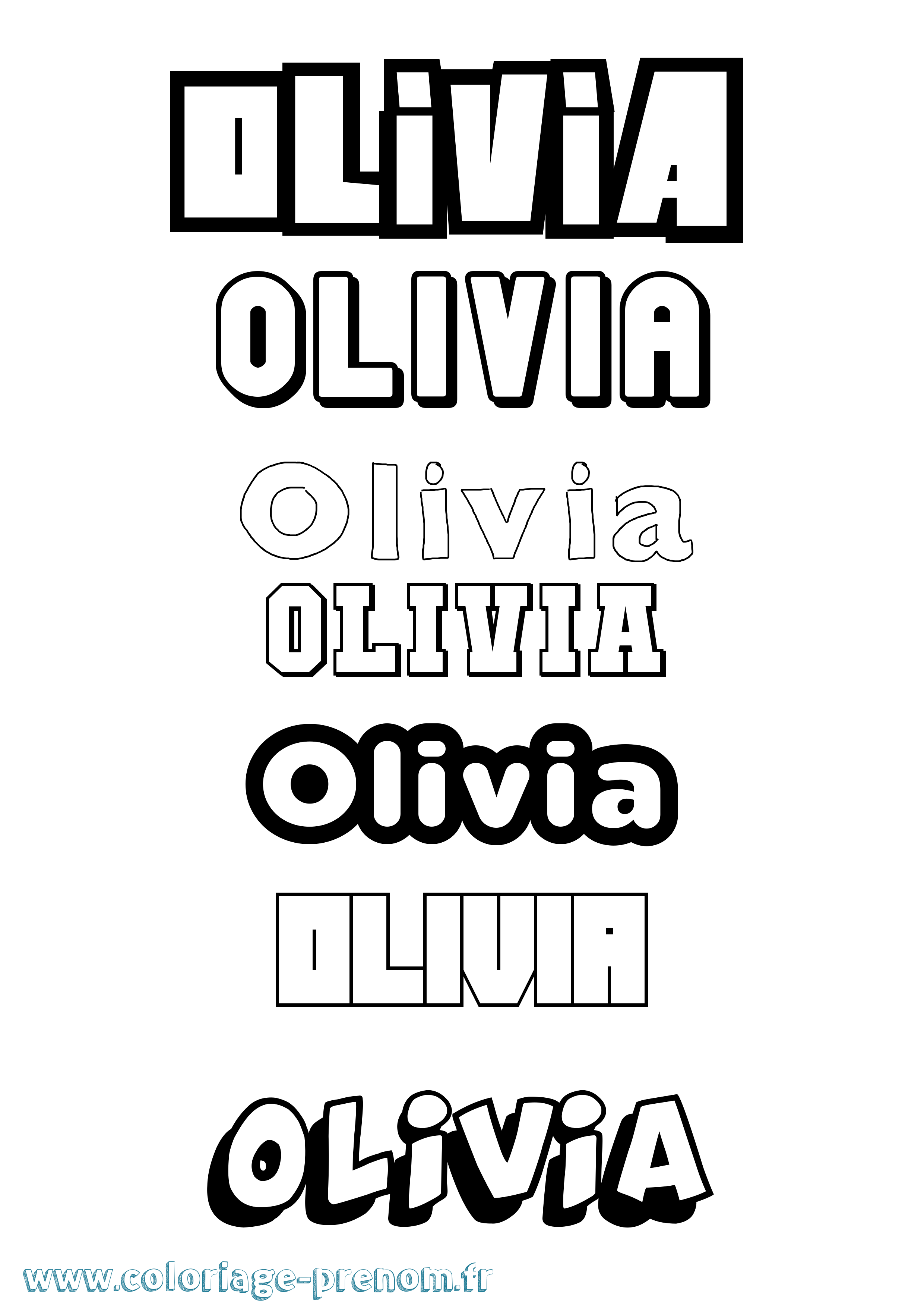 Coloriage Olivia Simple Coloriage prénom Olivia Simple
