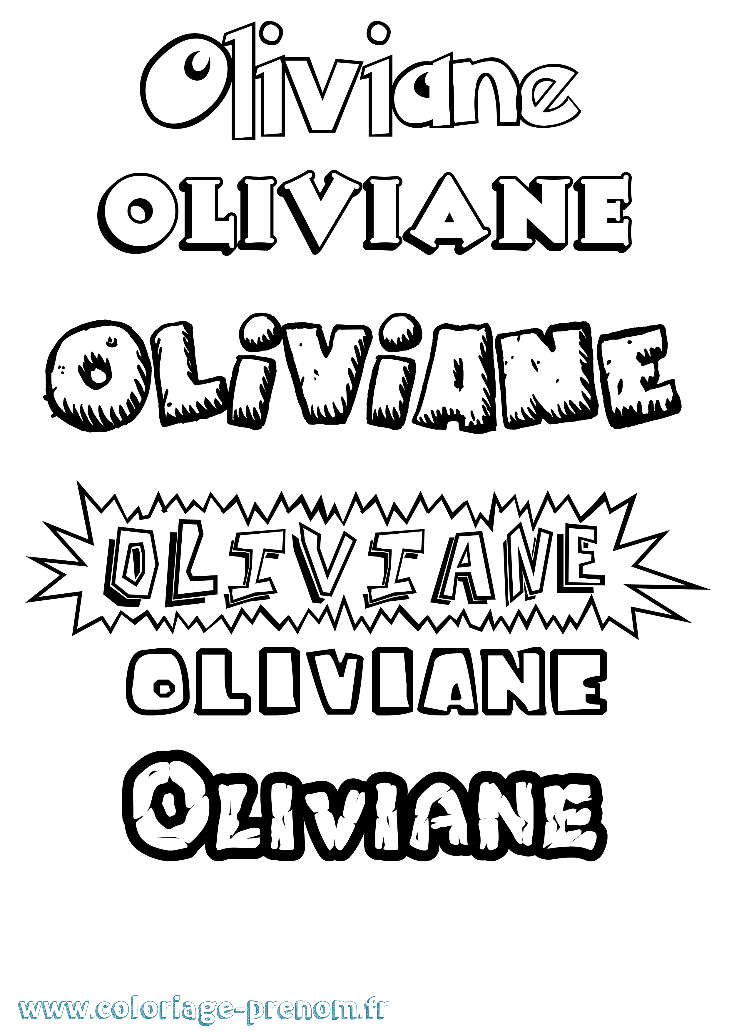 Coloriage prénom Oliviane Dessin Animé