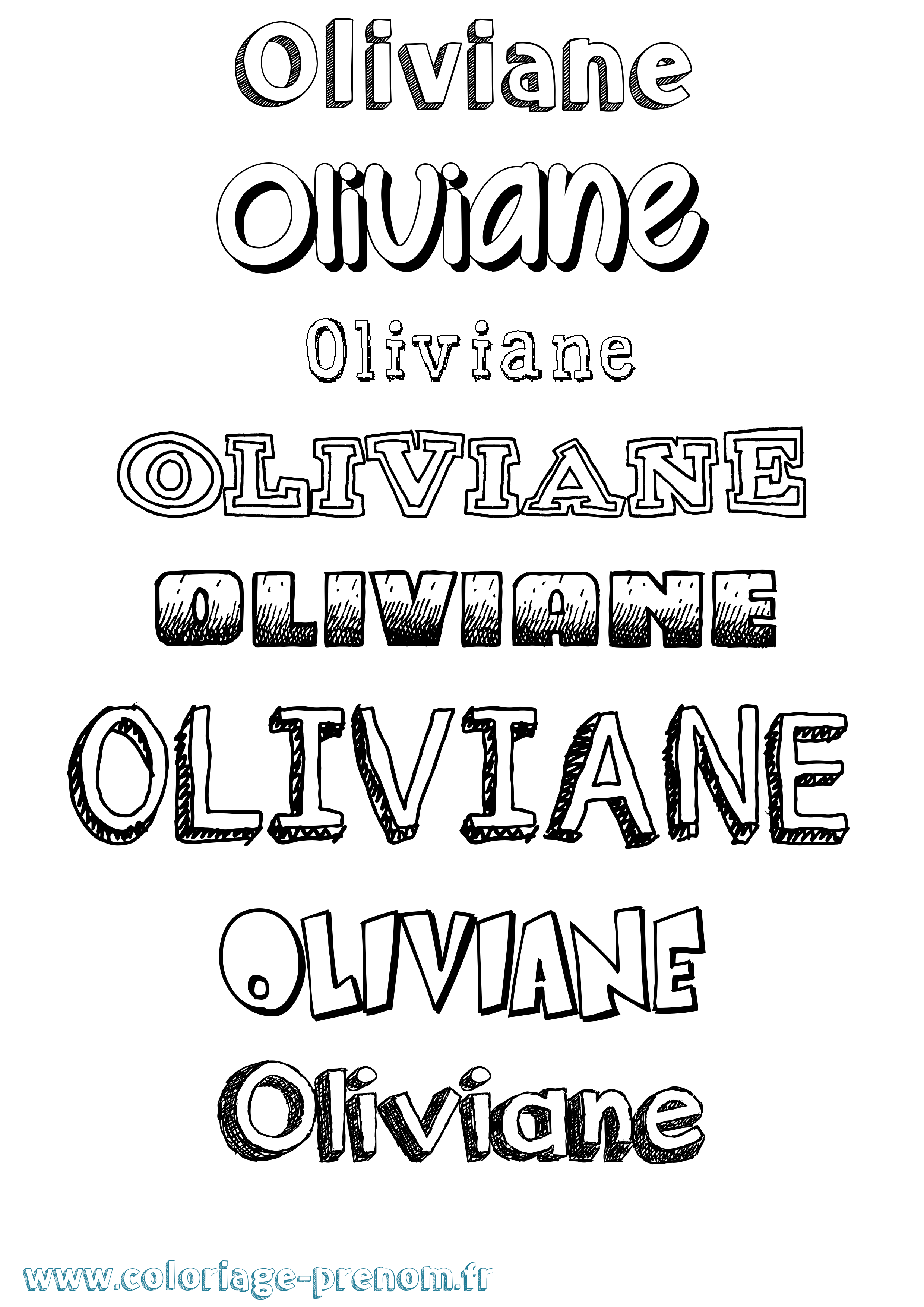 Coloriage prénom Oliviane Dessiné