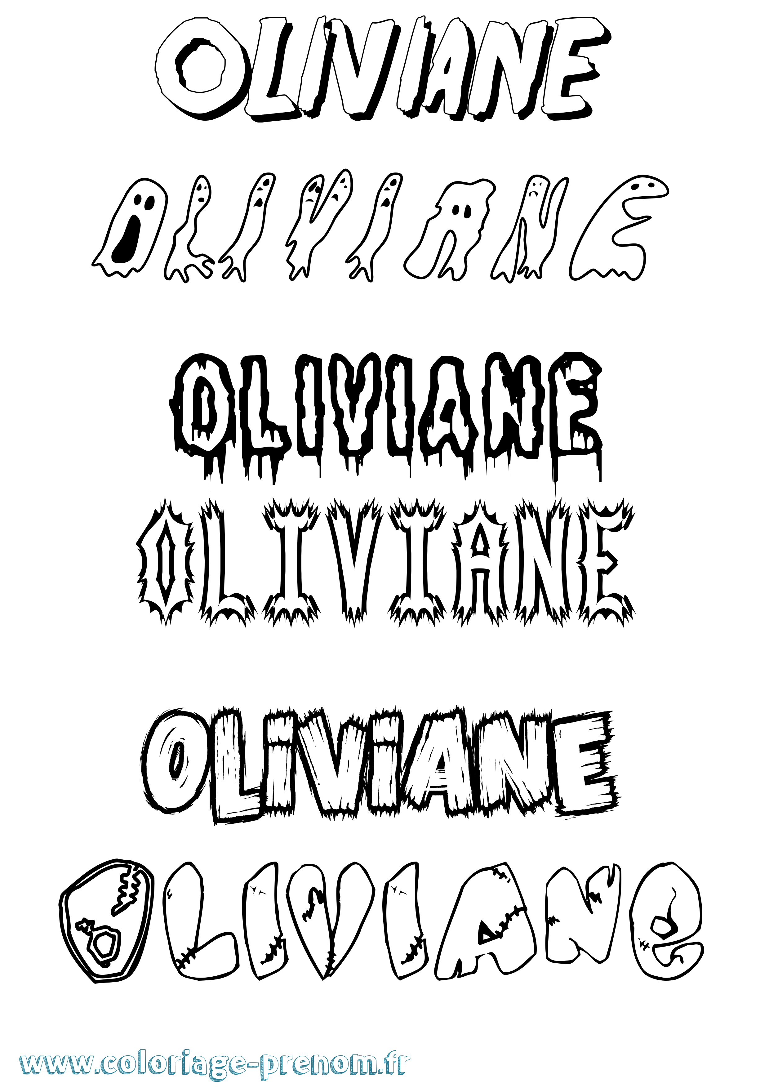 Coloriage prénom Oliviane Frisson