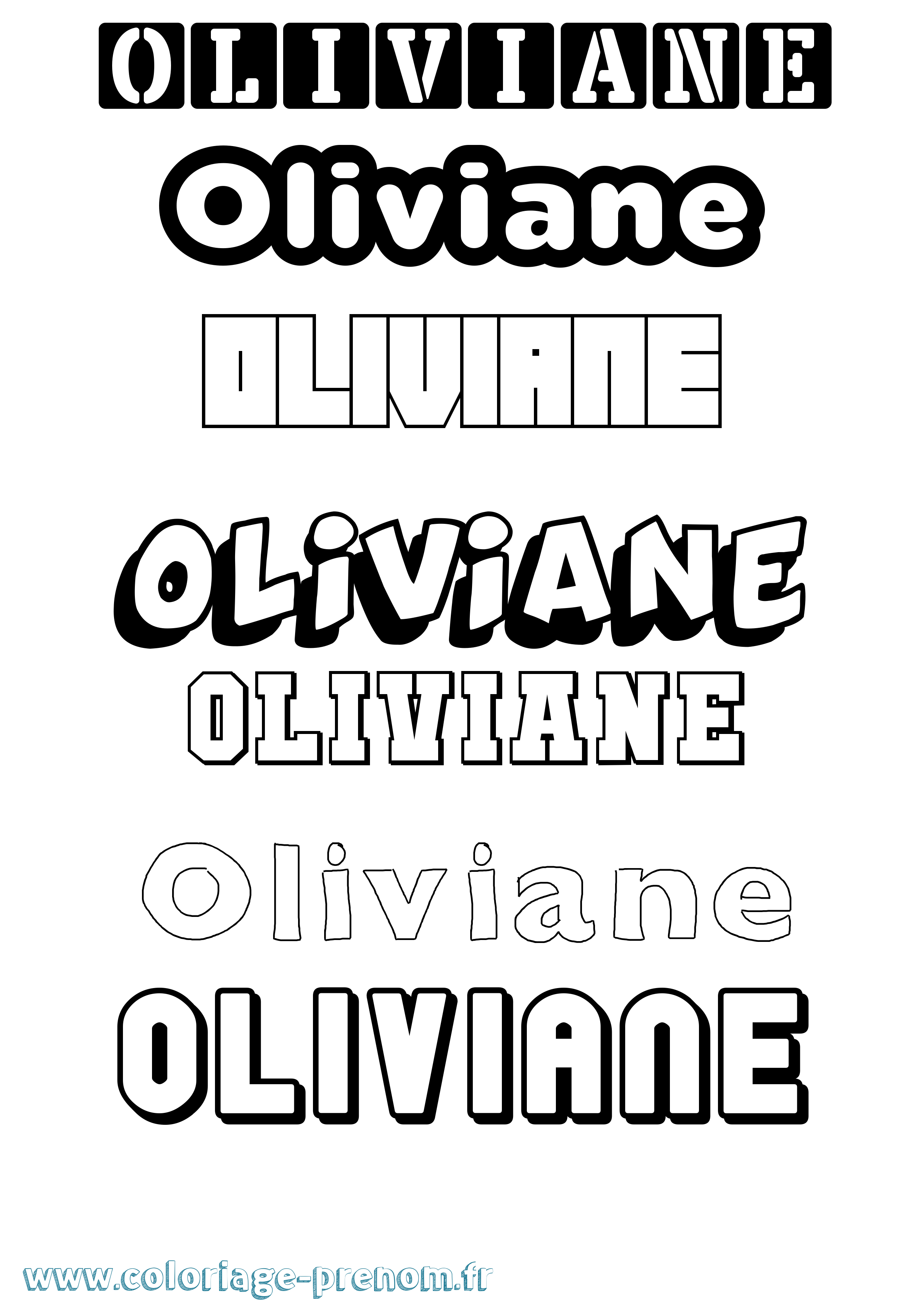 Coloriage prénom Oliviane Simple