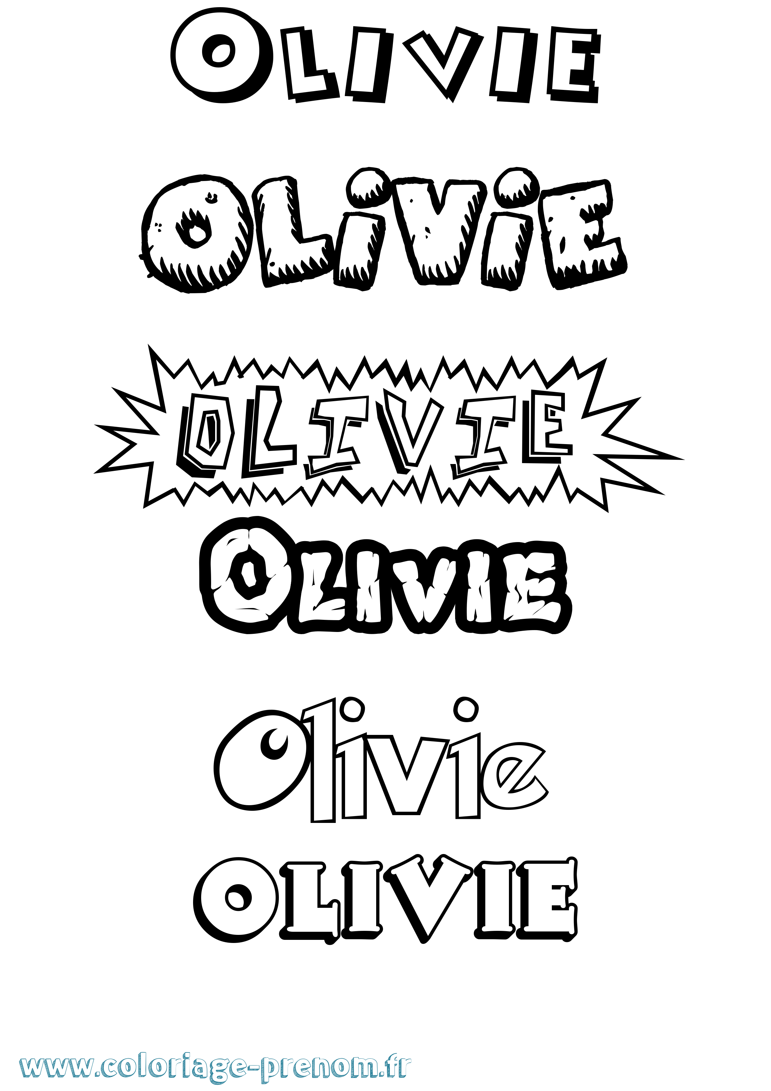 Coloriage prénom Olivie Dessin Animé