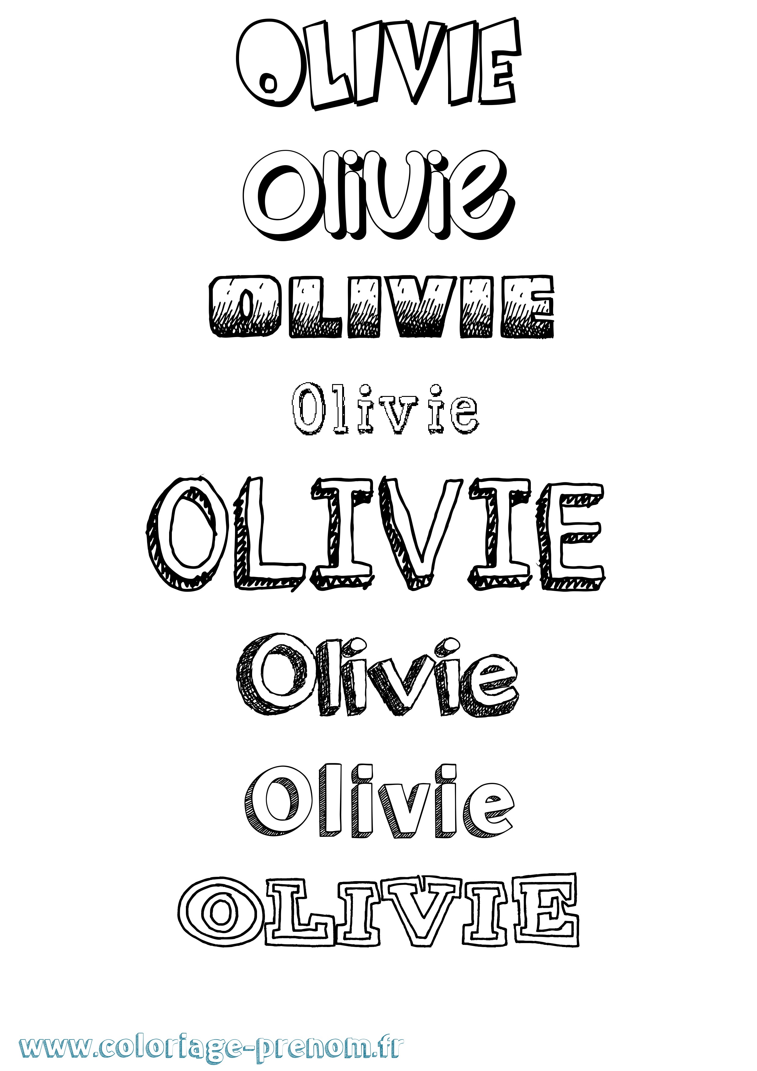 Coloriage prénom Olivie Dessiné